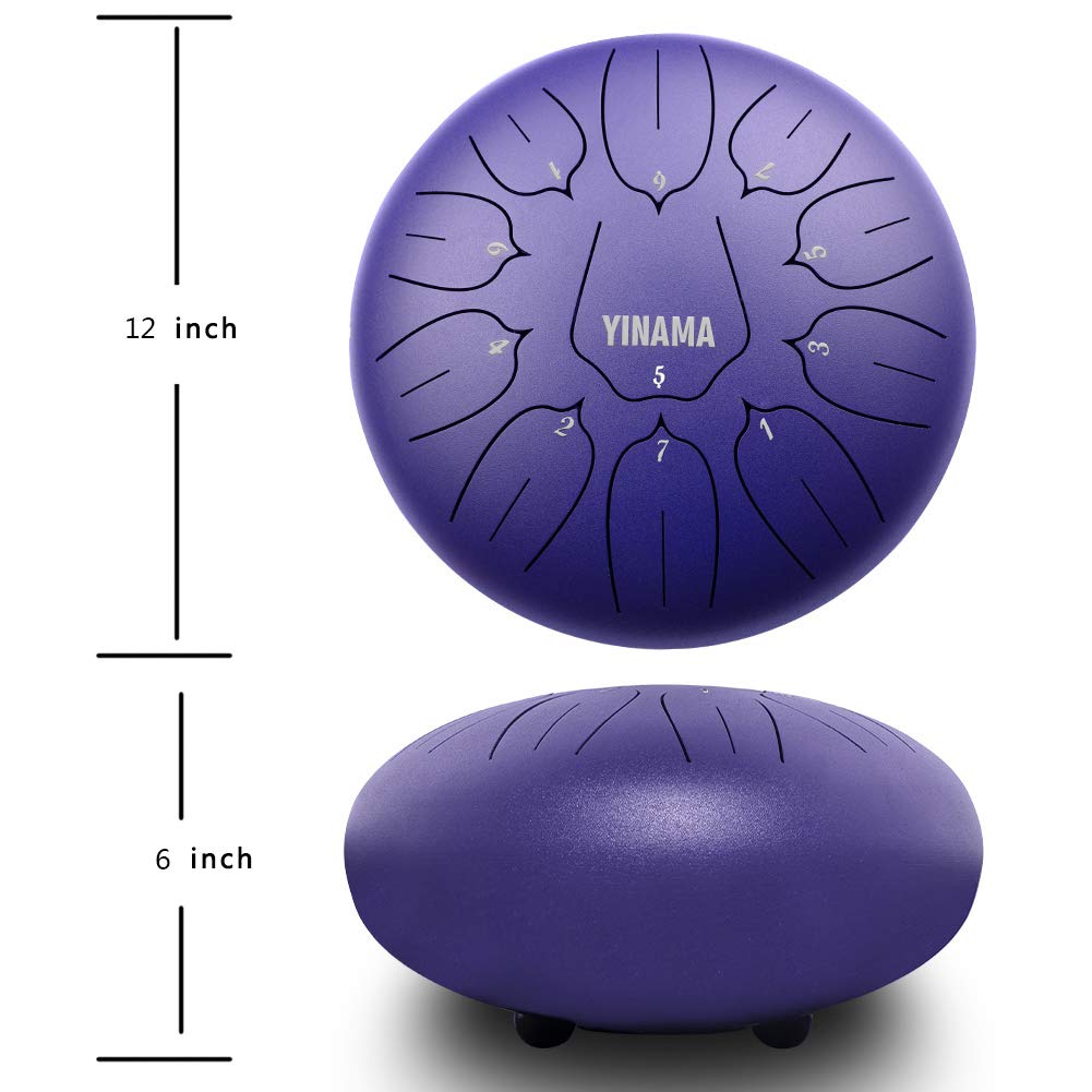 Yinama Steel Tongue Drum Percussion Instrument 11 Notes 12 Inches