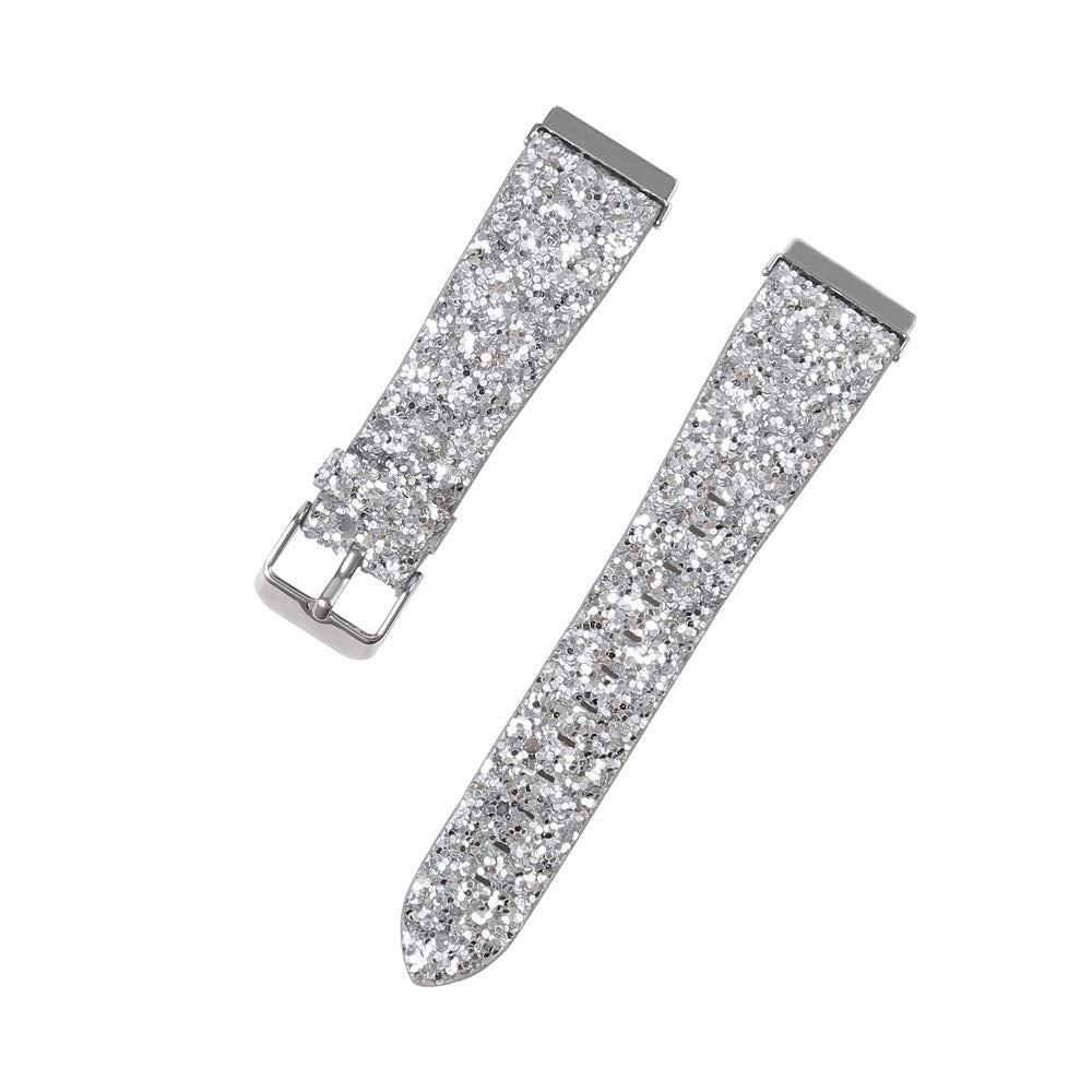 Uniqestyle Compatible Fitbit Versa/Fitbit Blaze Bands ,Fashion Slim Glitter Bling Leather Band Replacement Strap Women Men For F