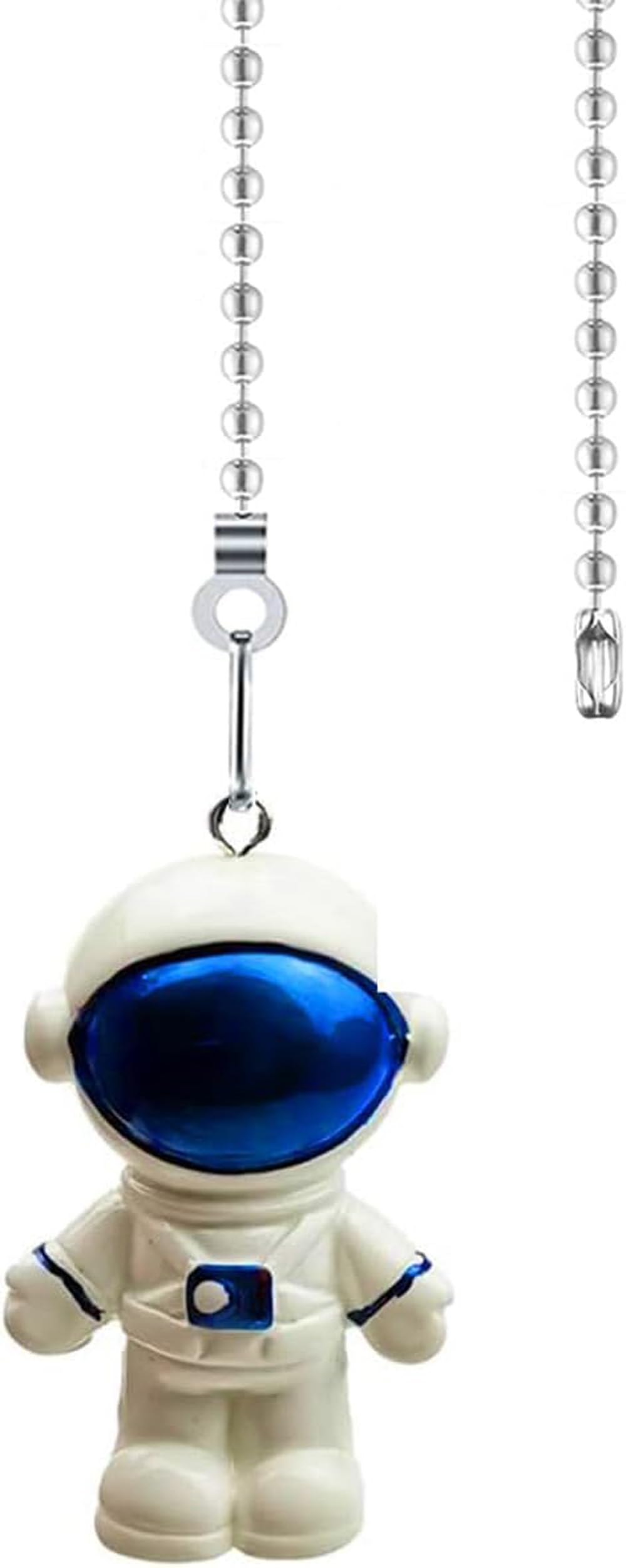 Hyamass 12 Inch Mini Blue Spaceman Charm Pendant Ceiling Fan Danglers Fan Pulls Chain Extender With Ball Chain Connector