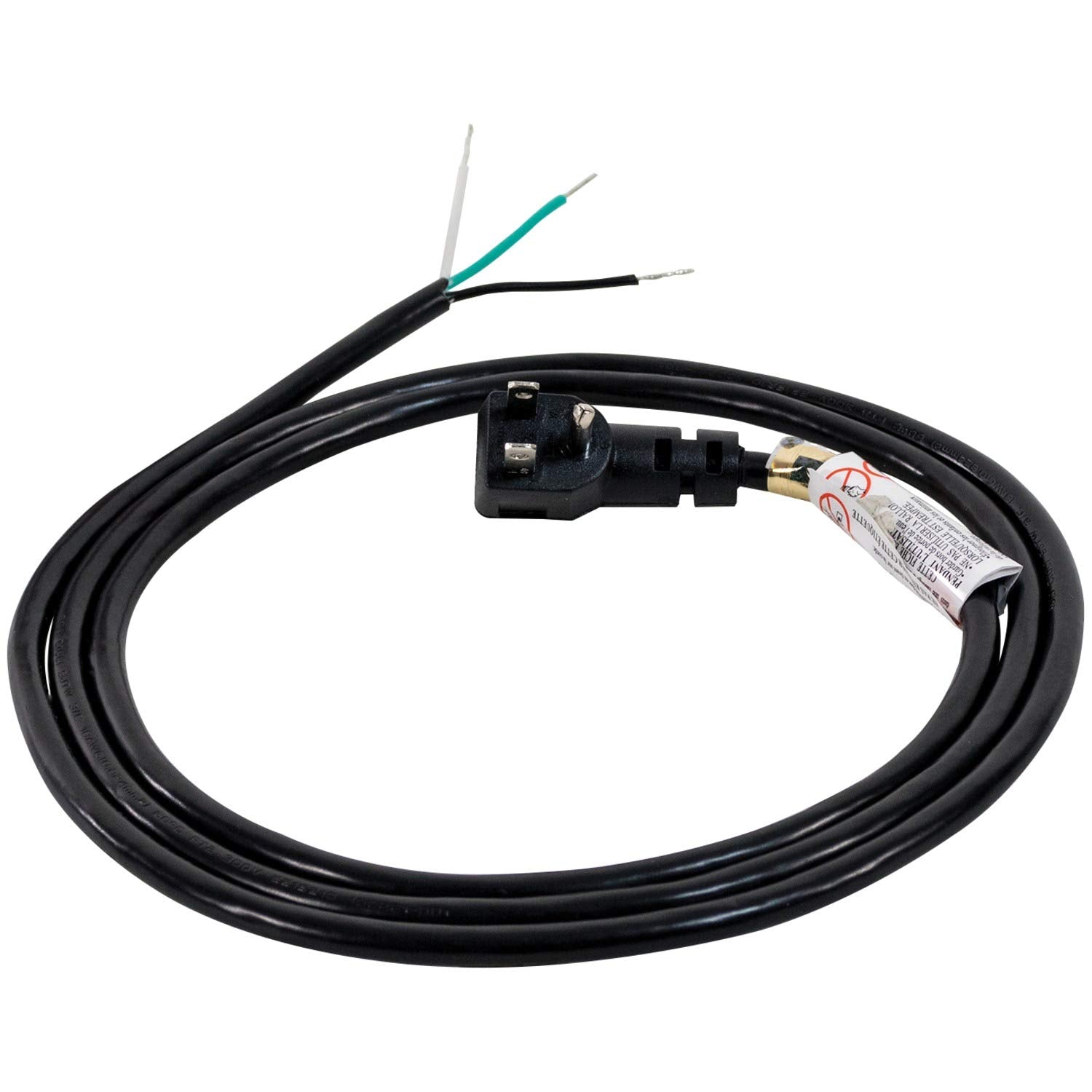 Certified Appliance Accessories 15 0336 10 Amp Appliance Power Cord, 6 Feet, 3 Wires, Grounded, Right Angle Plug Head