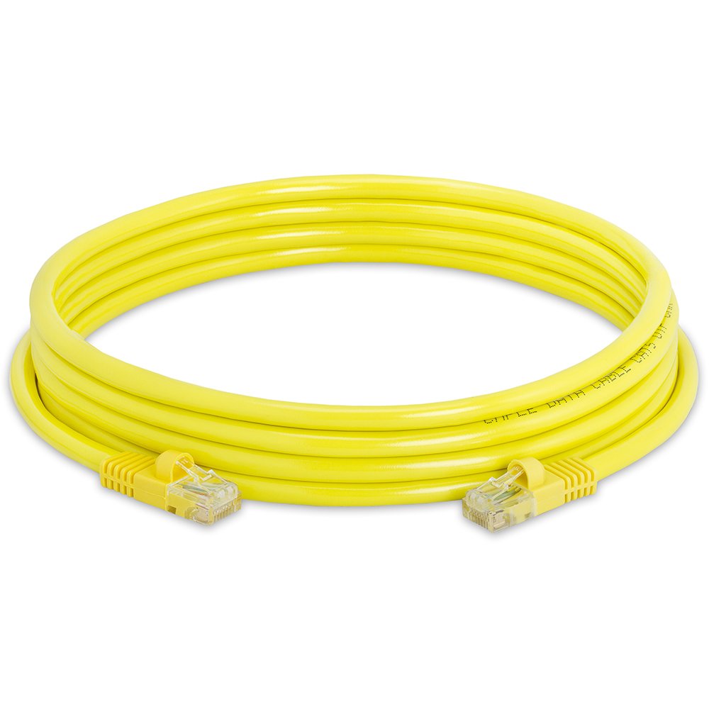 Cmple Cat5E Network Ethernet Cable   Computer Lan Cable 1Gbps   350 Mhz, Gold Plated Rj45 Connectors   10 Feet Yellow
