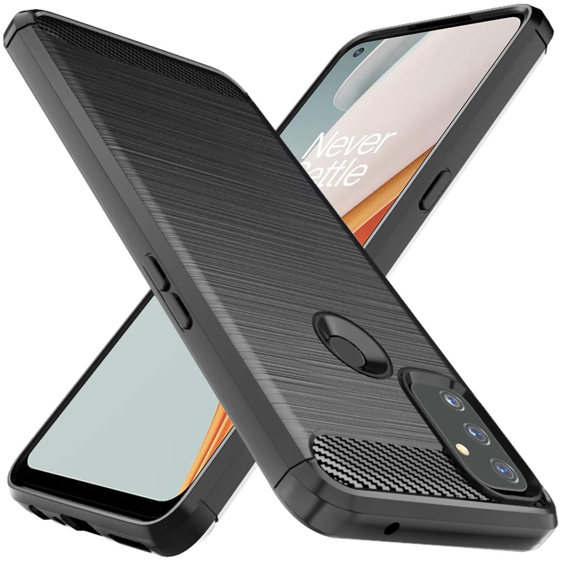 Osophter For Oneplus Nord N100 Case Shock Absorption Flexible Tpu Rubber Protective Cell Phone Cover For Oneplus Nord N100(Black