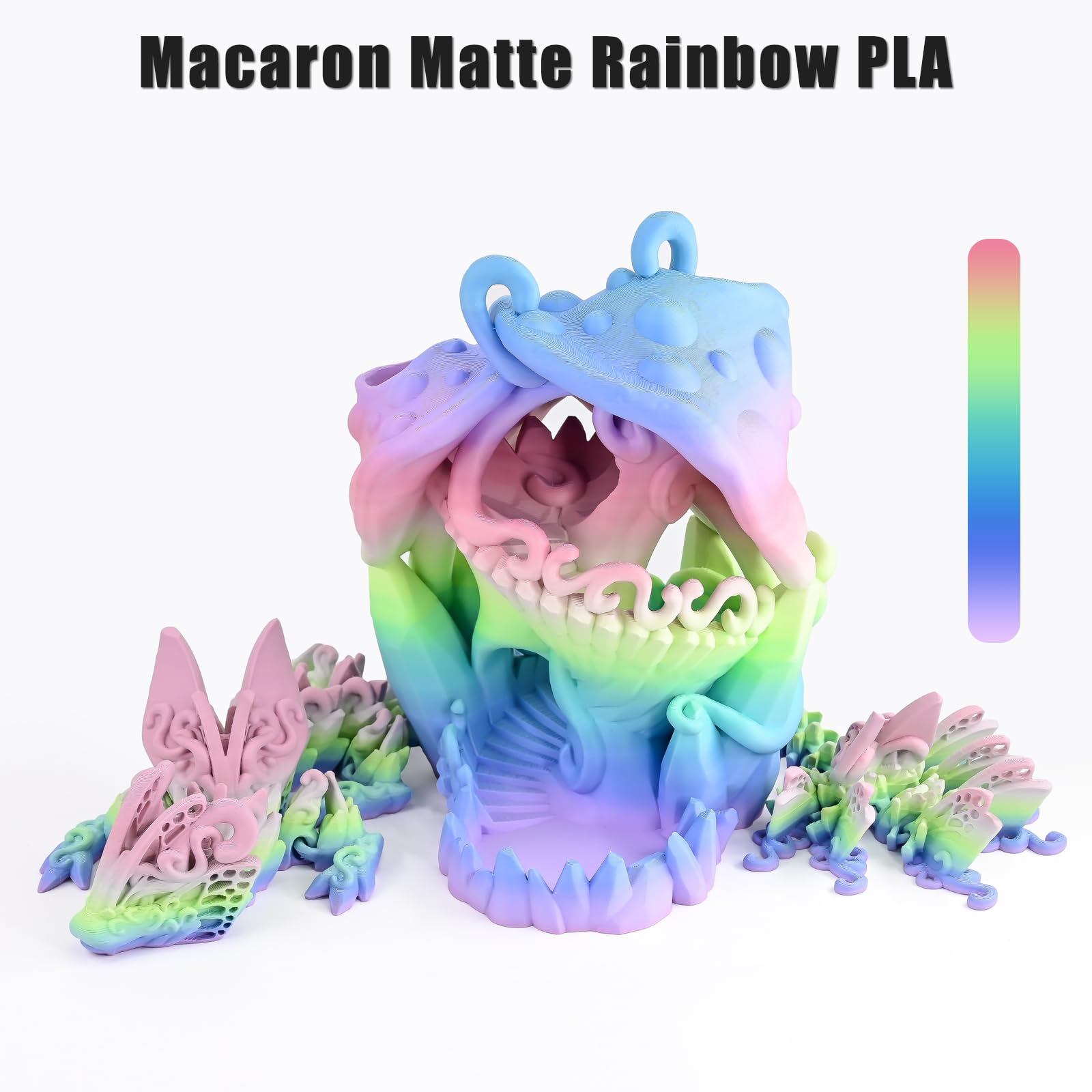 Ovv3D Rainbow Pla Filament 1.75Mm, Rainbow Pla 3D Printer Filament Multicolor Color Changing Rainbow Pla Filament With Matte Blu