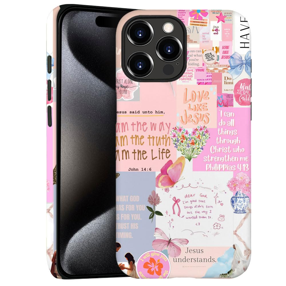 Case for iPhone 14 Pro Max - Slim Fit Anti-Scratch Phone Case for Girl Women - Christian Collage Jesus (Frosted)
