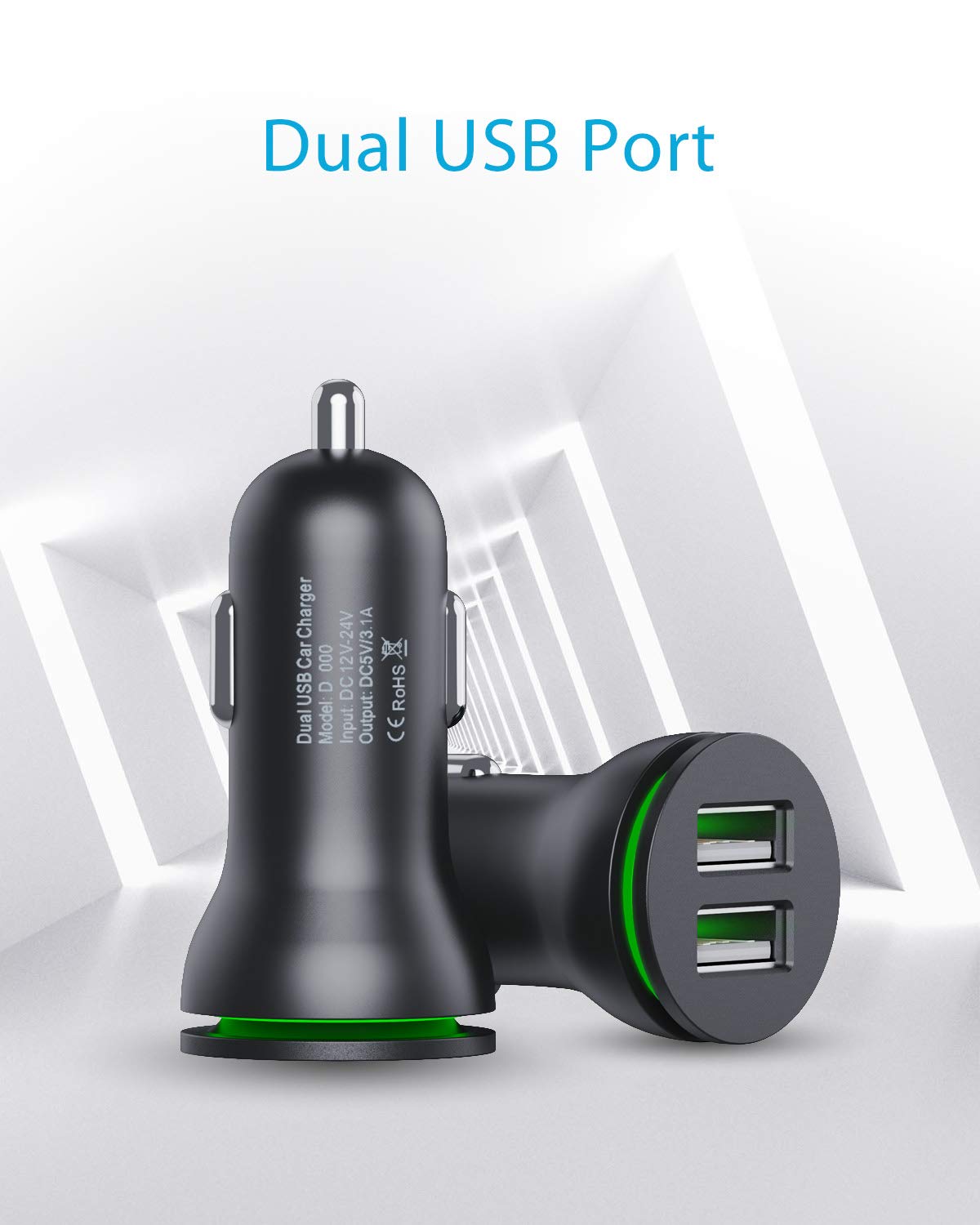 Viofo Car Charger For A129 Pro Duo / A129 Plus Duo Dash Camera With 13.1Ft (4M) Usb Cable