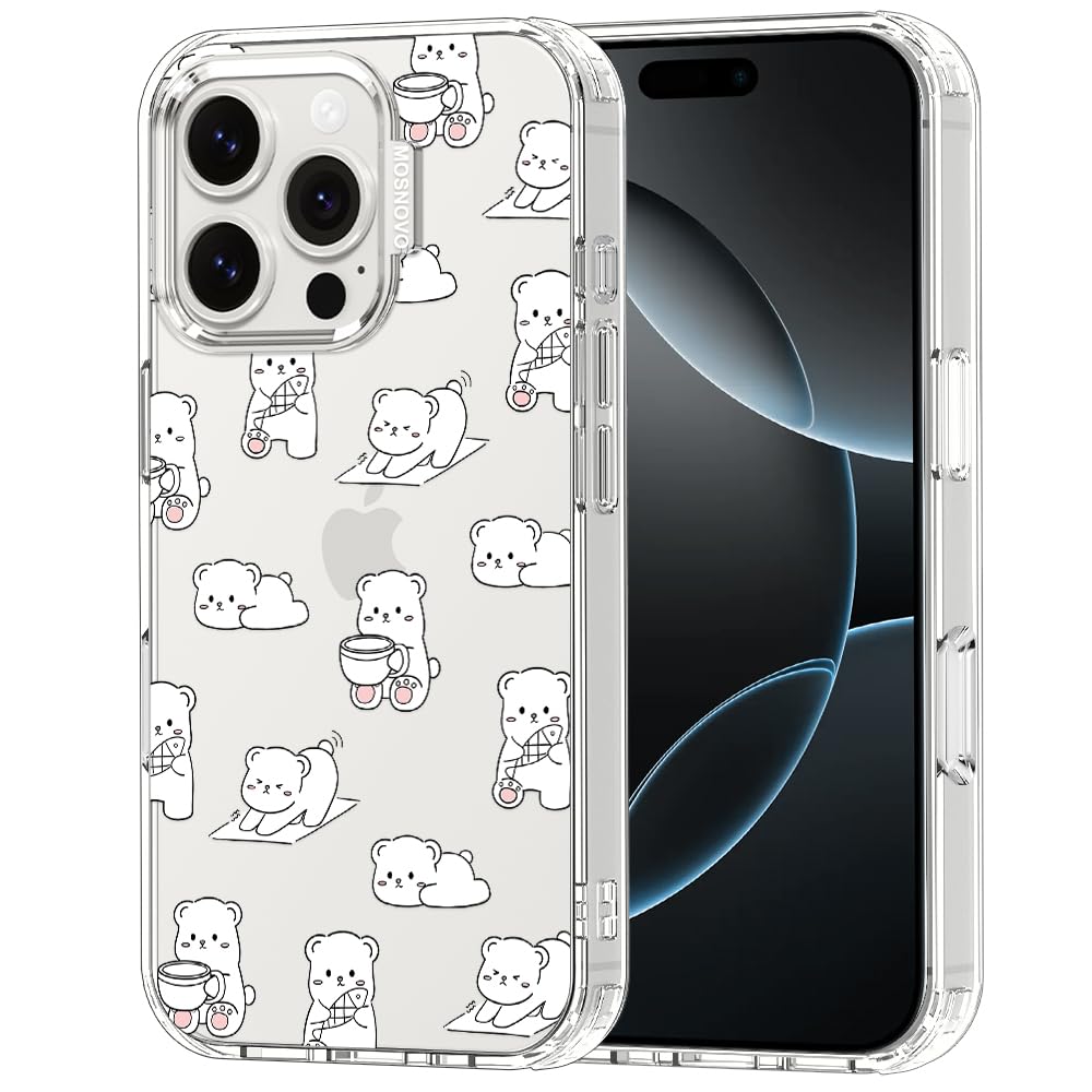 MOSNOVO for iPhone 16 Pro Case, Shockproof Military-Grade Protection 6.6ft Drop Tested, Clear Phone Case for iPhone 16 Pro, Cozy