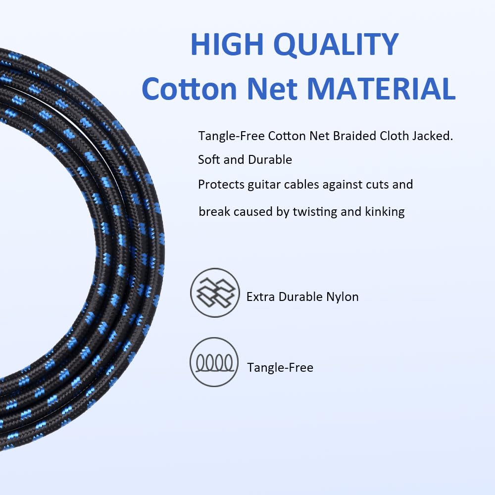 Dremake 50Ft Xlr Mic Cable 3 Pin Xlr Male To Female Microphone Audio Cable, Black Blue Tweed Braided Balanced Dmx Amp Instrument