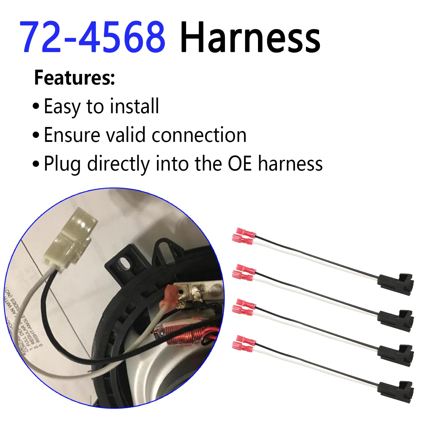 Speaker Harness Wiring Harness 72 4568 Compatible With Gmc Buick Cadillac Chevy Silverado Sierra Suburban Tahoe Yukon Cobalt Col