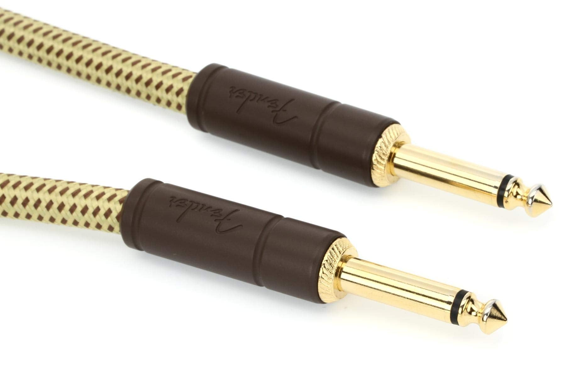 Fender Deluxe Series Instrument Cable, Guitar Cable, Guitar Accessories, Straight/Straight, Tweed, 25ft