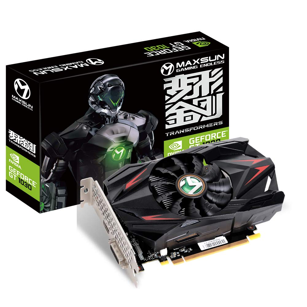 Maxsun Geforce Gt 1030 4Gb Gddr4 Video Graphics Card Gpu Mini Itx Design, Hdmi, Dvi-D, Single Fan Cooling System