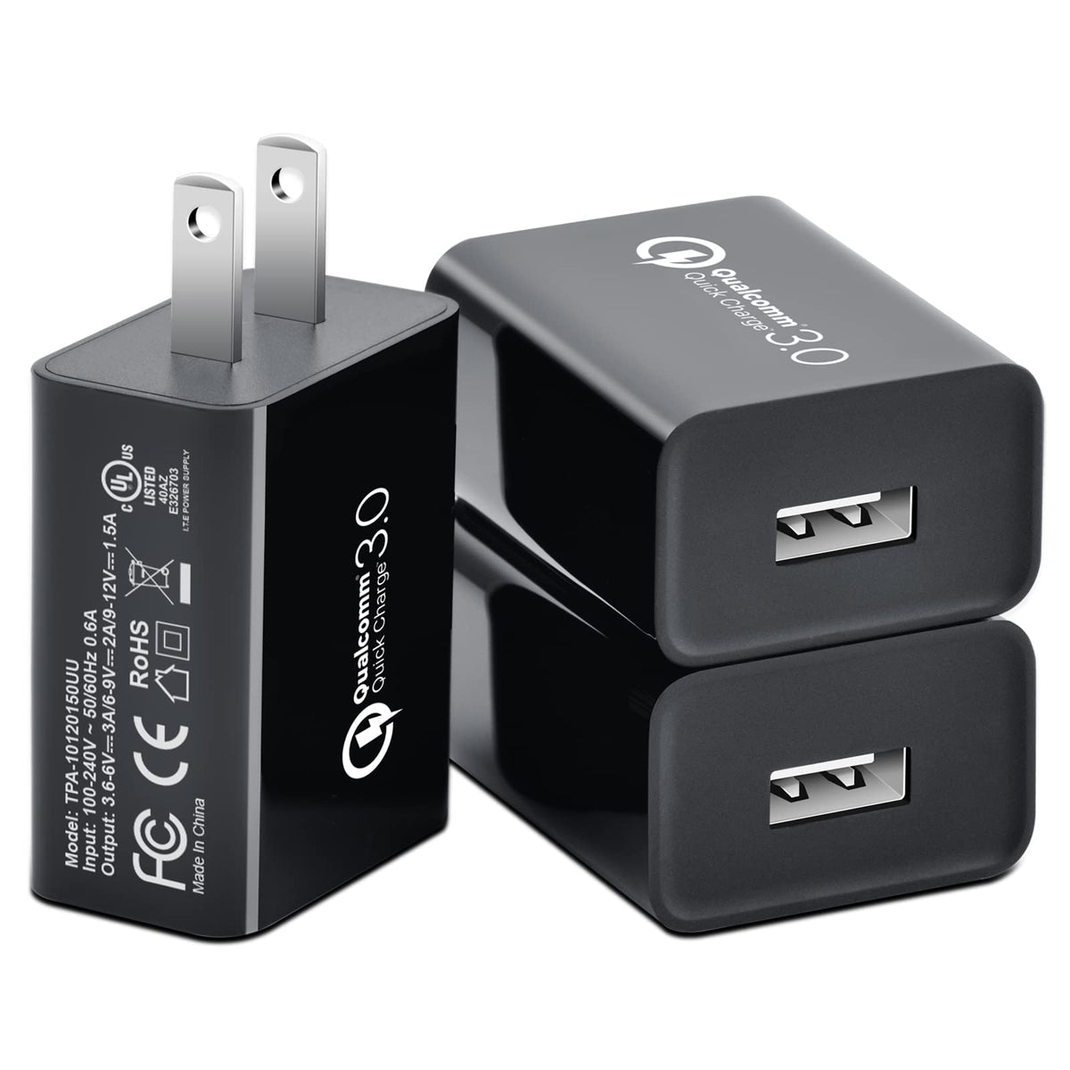 [3 Pack] Quick Charge 3.0, Fonken 18W 3A Usb Wall Charger Qc 2.0/3.0 Adapter Fast Charger Block Compatible For Wireless Charger,