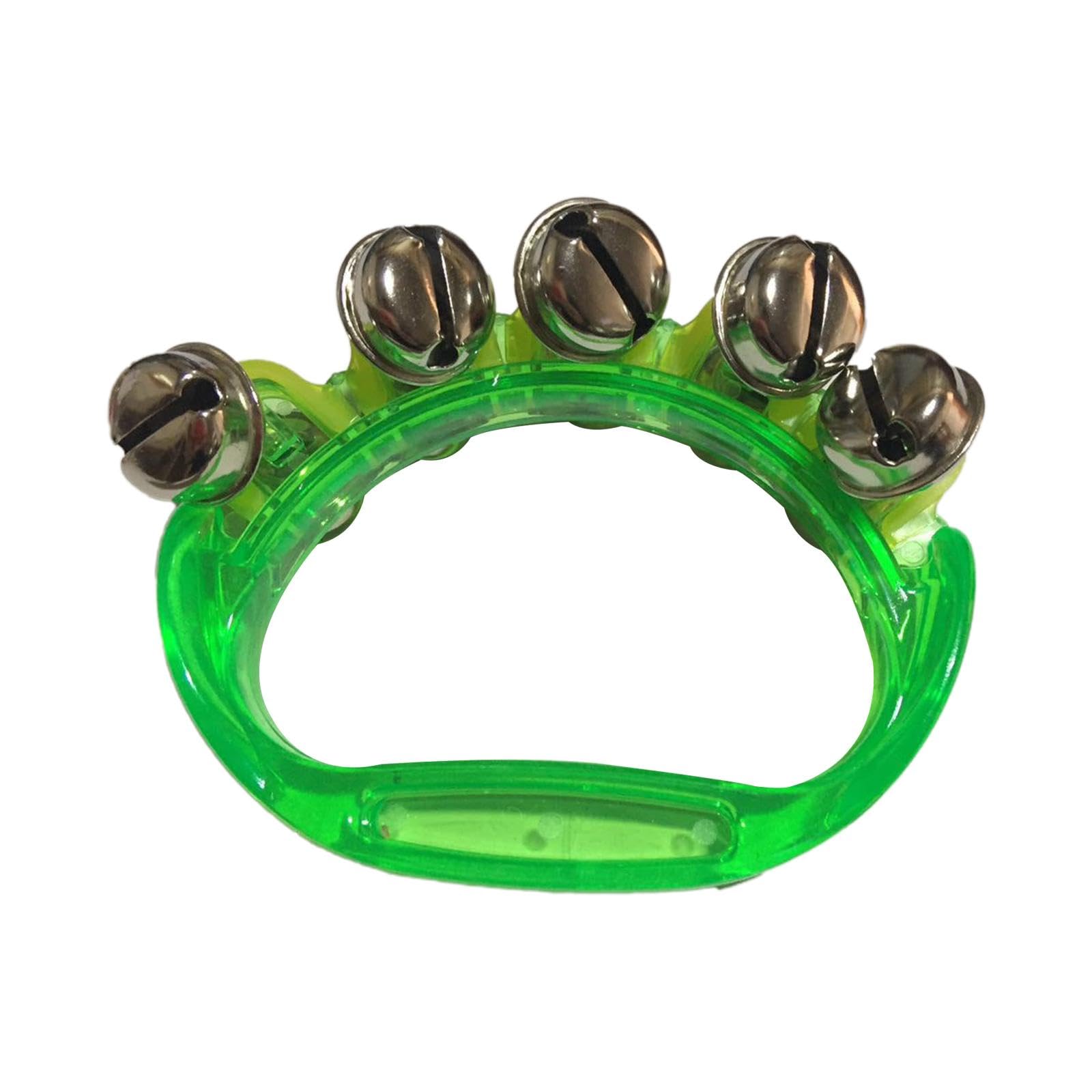 ATORSE Mini Percussion Tambourines Shaking Rattle for Family Kids Kindergarten Green