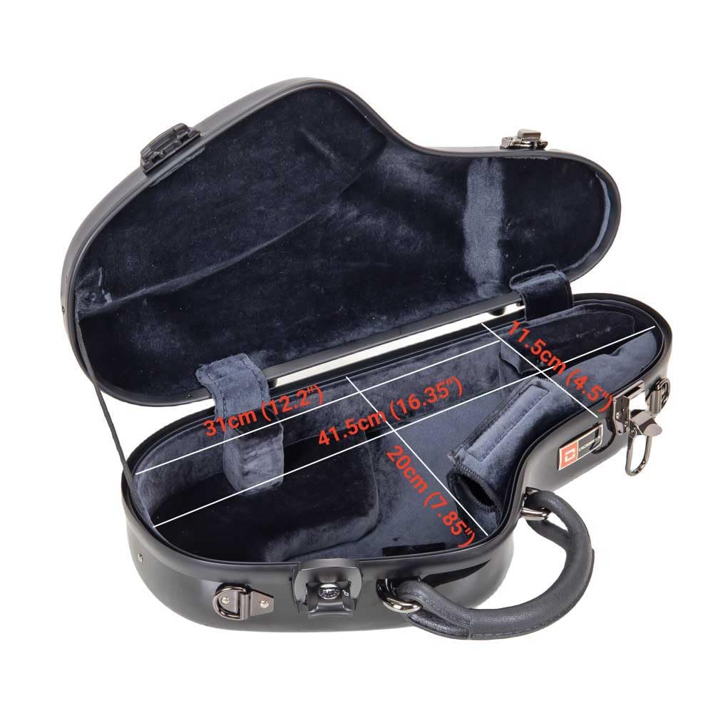 Crossrock Pro Grade Curved Soprano Saxophone Case | Jet Black Gloss, Tsa Lock, Elite Protection, Detachable Backpack Straps, Acc