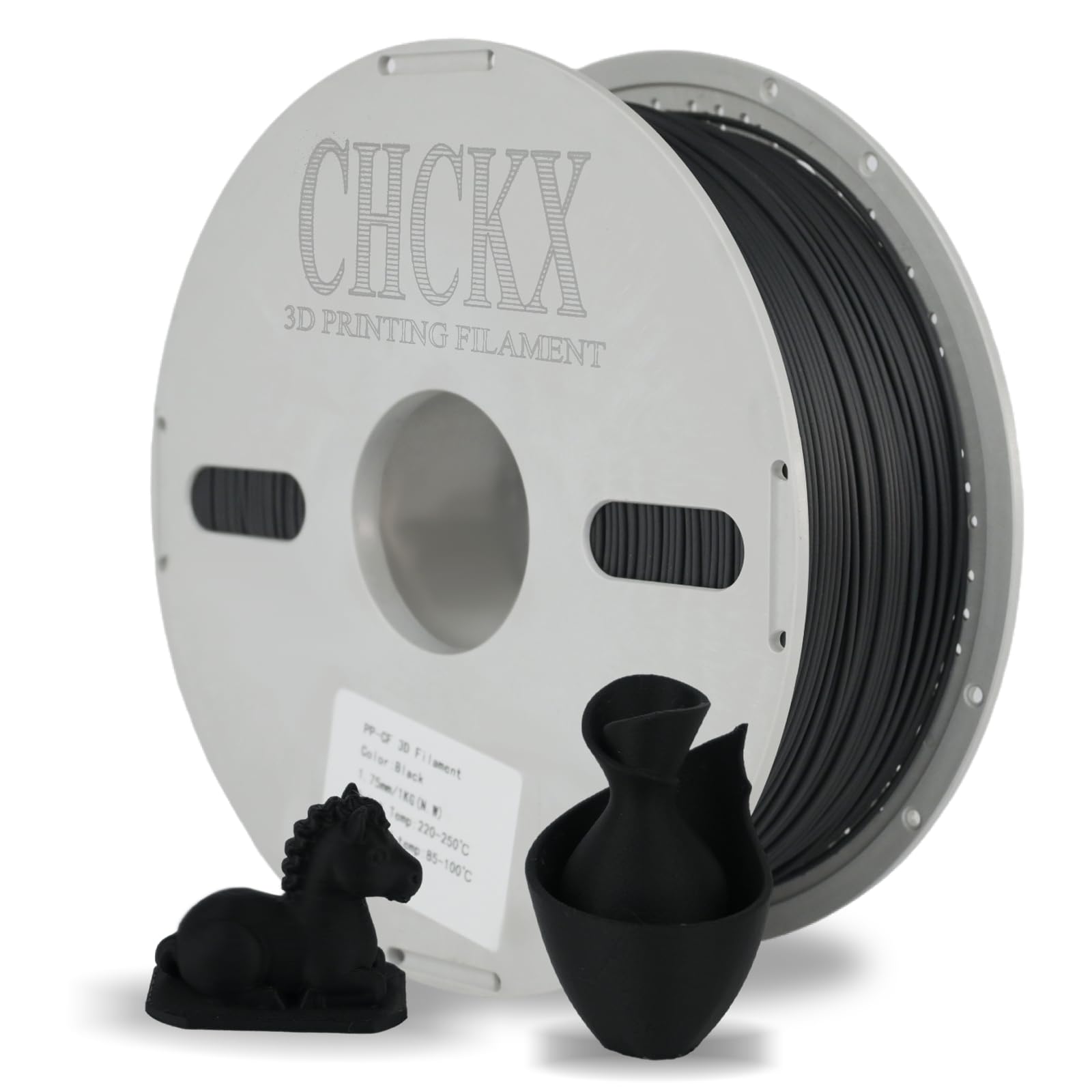 CHCKX PP-CF Filament 1.75mm 1KG Matte Black,Polypropylene Carbon Fiber Filament,3D Printing Filament