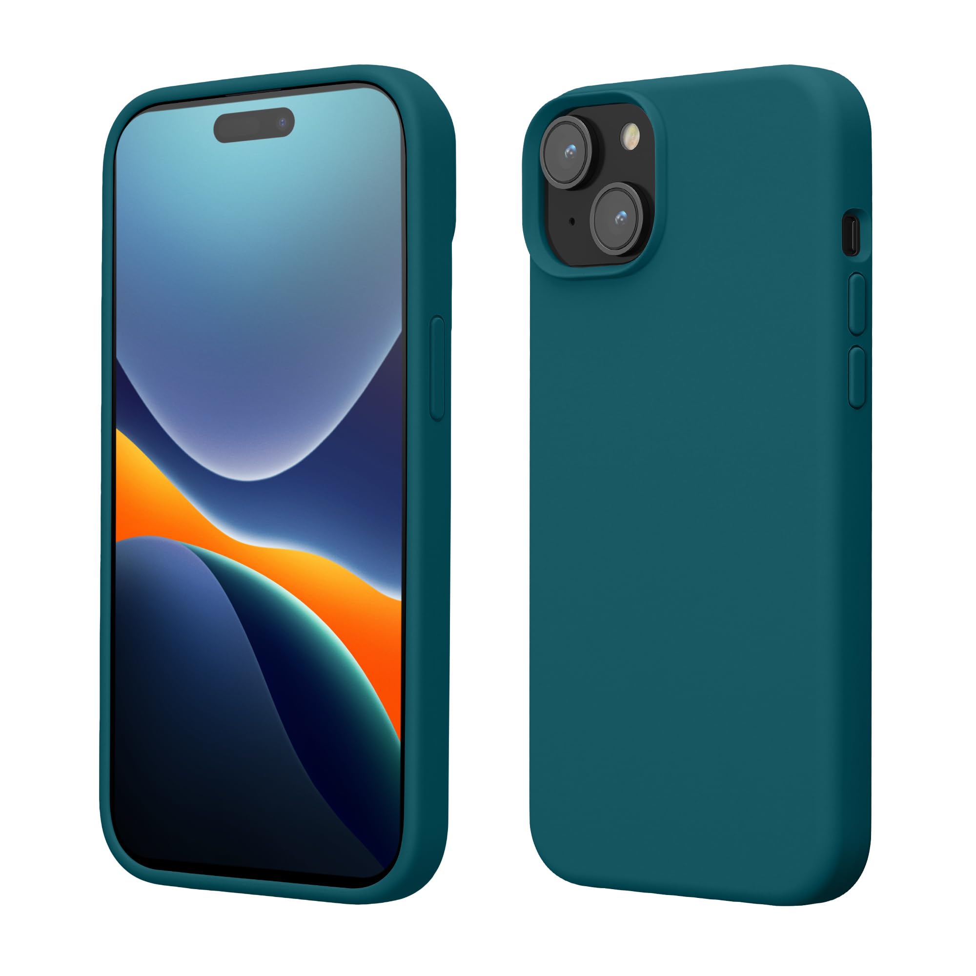 kwmobile Case Compatible with iPhone 15 Case - Slim Soft TPU Silicone Cover - Teal Matte