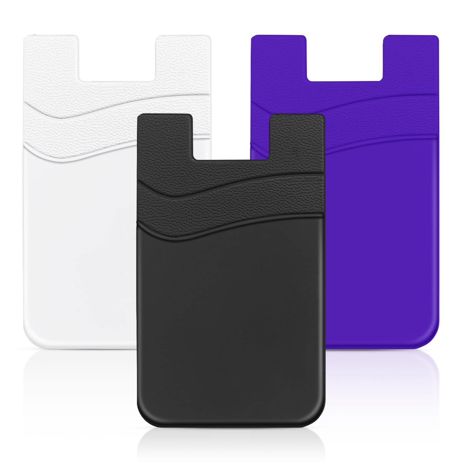 Senose Phone Wallet, 3 Pack Card Holder For Back Of Phone Stick On Phone Cases Great Storage Compatible For Iphone/Android/Samsu