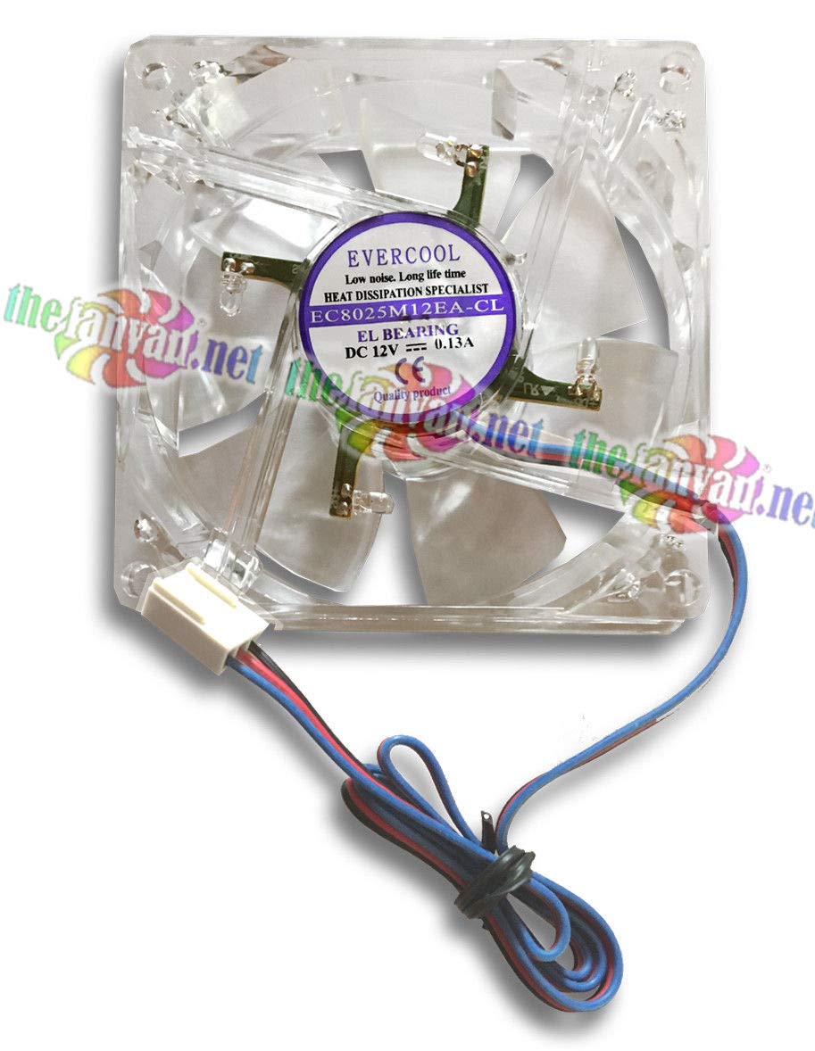 Evercool Clb 8025 4Ld4 80X25Mm 4 Led Fan (Red)