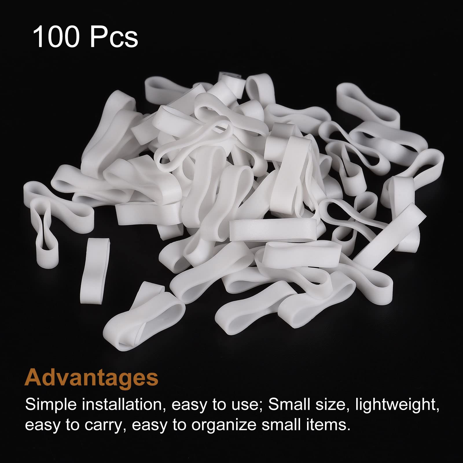 Meccanixity Silicone Rubber Bands Rings 100Pcs Non Slip 15Mm Dia 0.7Mm Thick 5Mm Width For Wire Cord Cable Wrapping, Bundle