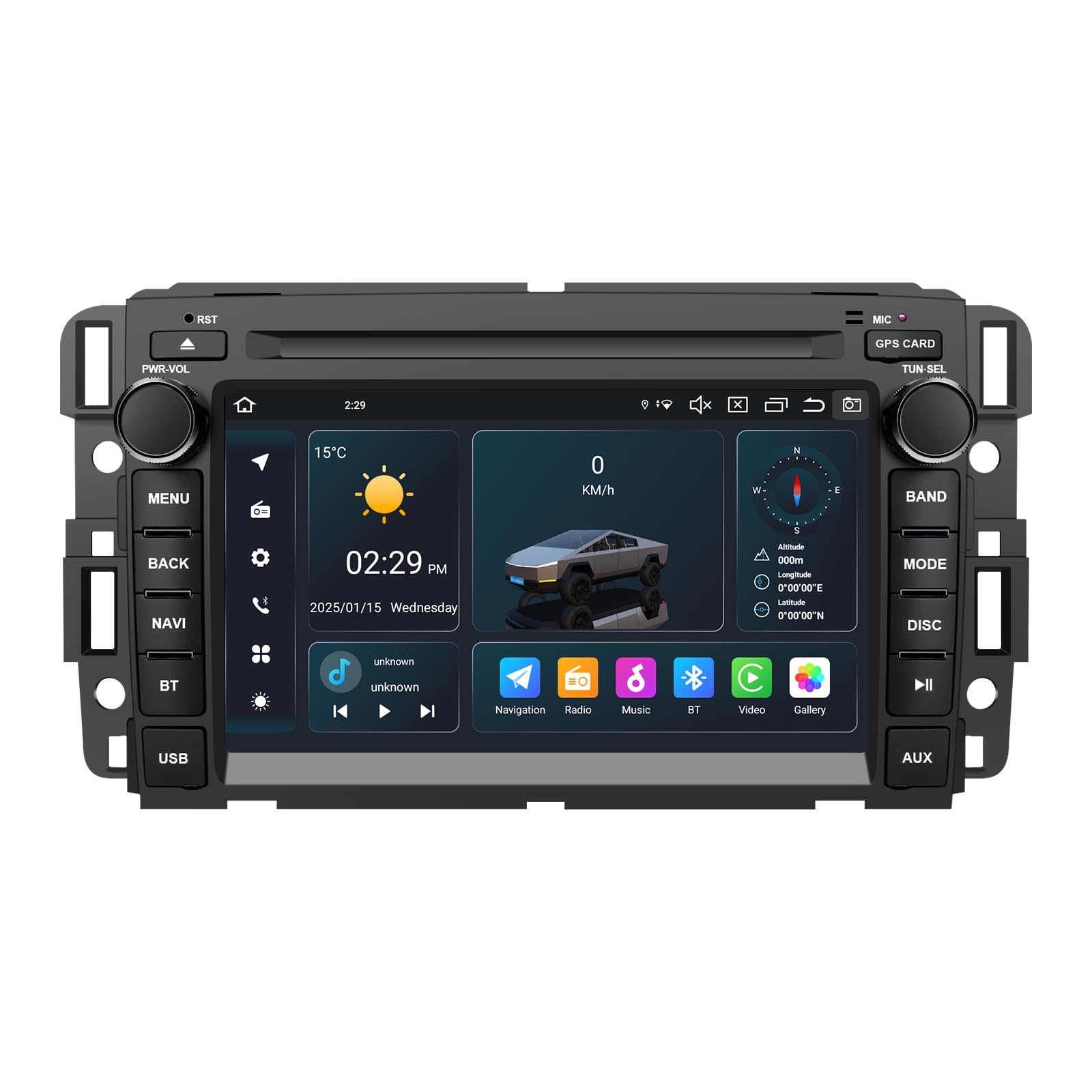 SWTNVIN Car Stereo Radio for GMC Sierra Yukon Chevrolet Buick Chevy Silverado Android 14 DVD Player Double Din 7inch IPS 1280 * 