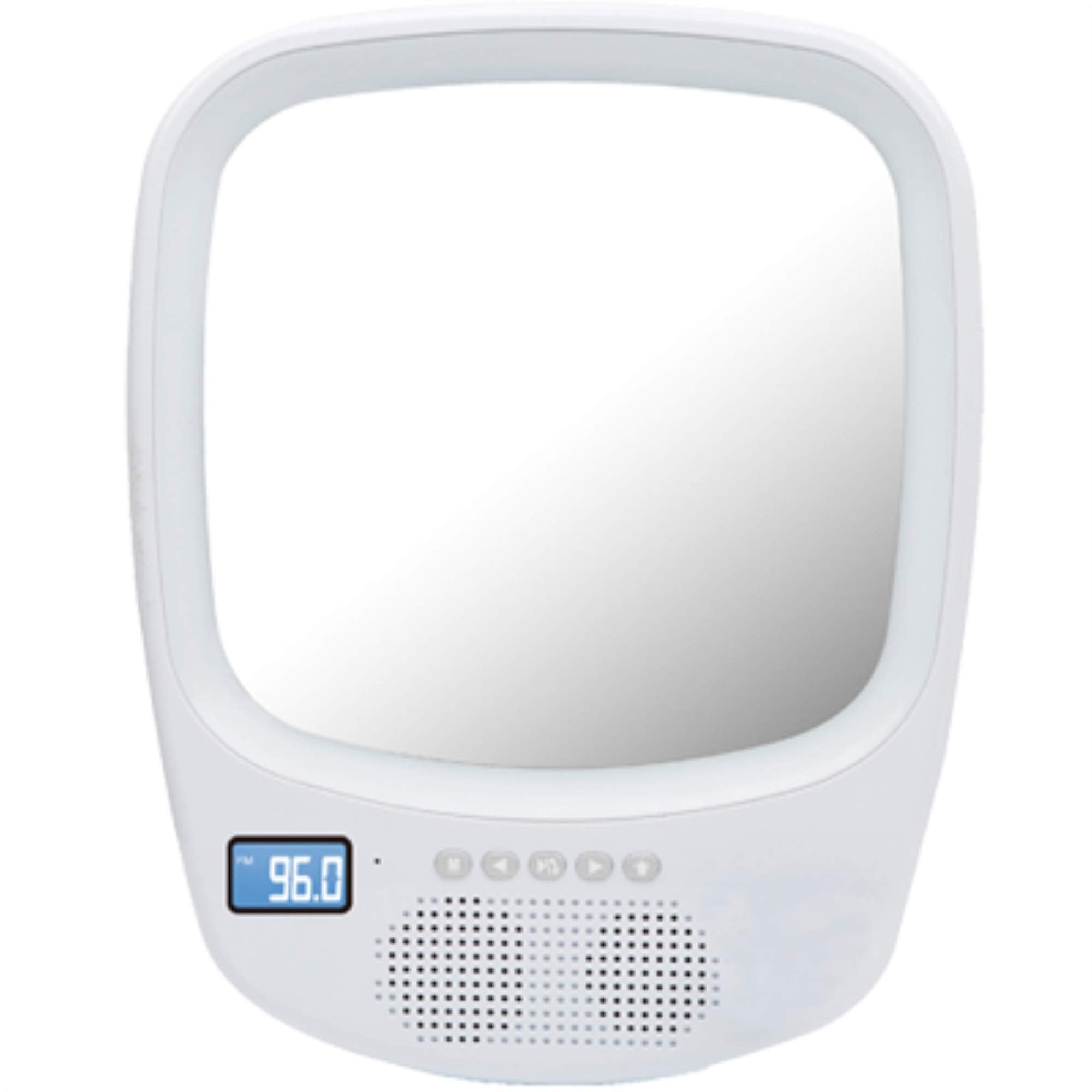 QFX R-70S Wireless Speaker with Fogless Light Up Mirror White