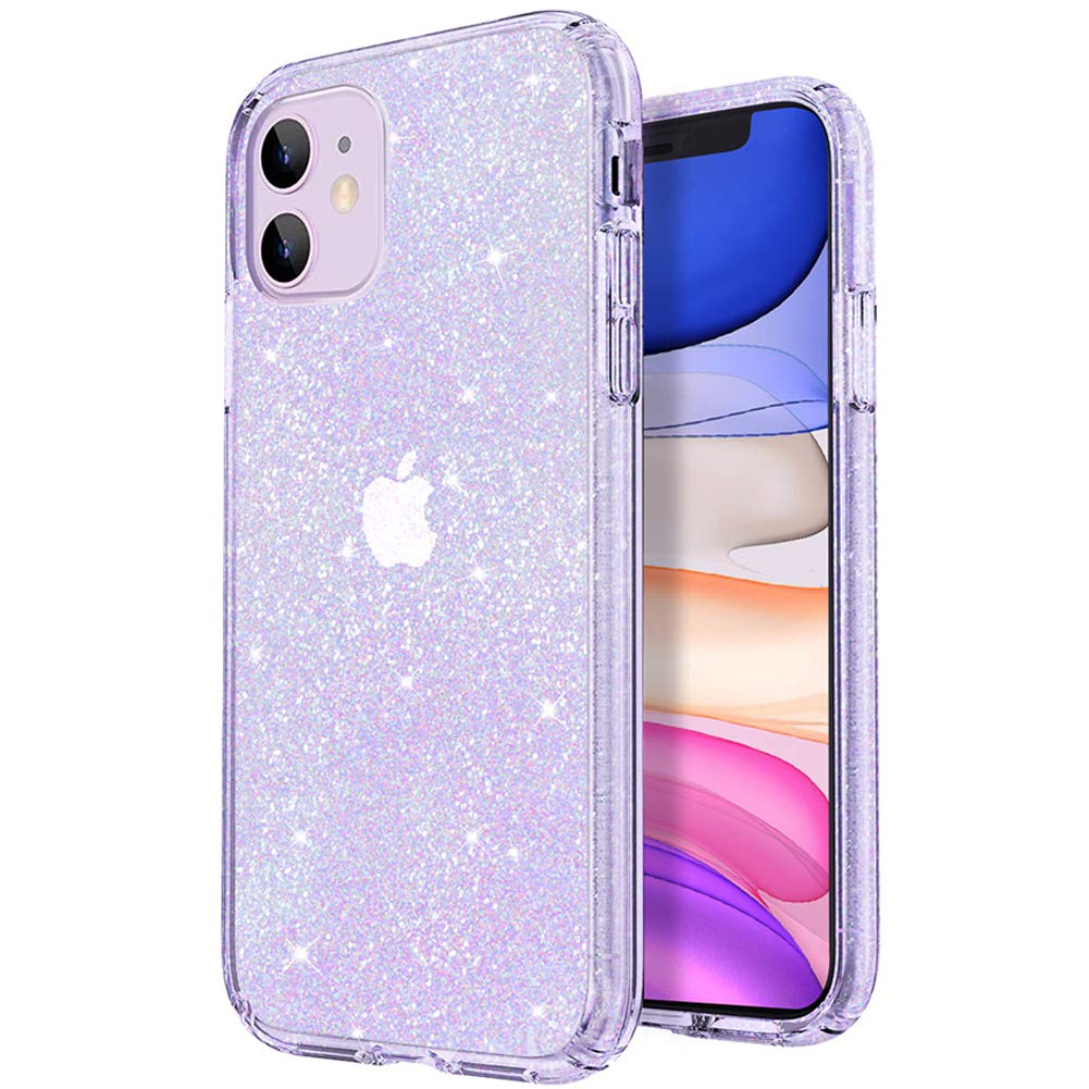 Jjgoo Compatible With Iphone 11 Case, Clear Glitter Sparkle Bling Anti Scratch Shockproof Protective Flexible Phone Cases Cute S