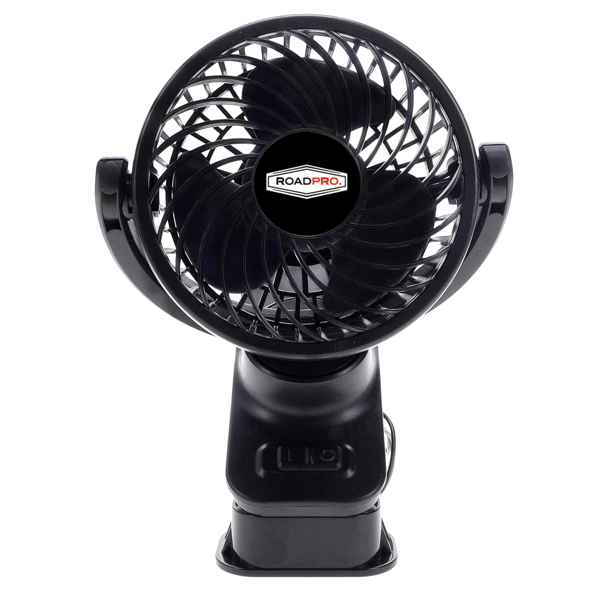 RoadPro RPUSBFAN Black 4-Inch Clip-on Fan for Vehicle or Desk USB Portable Mini Cooling Fan