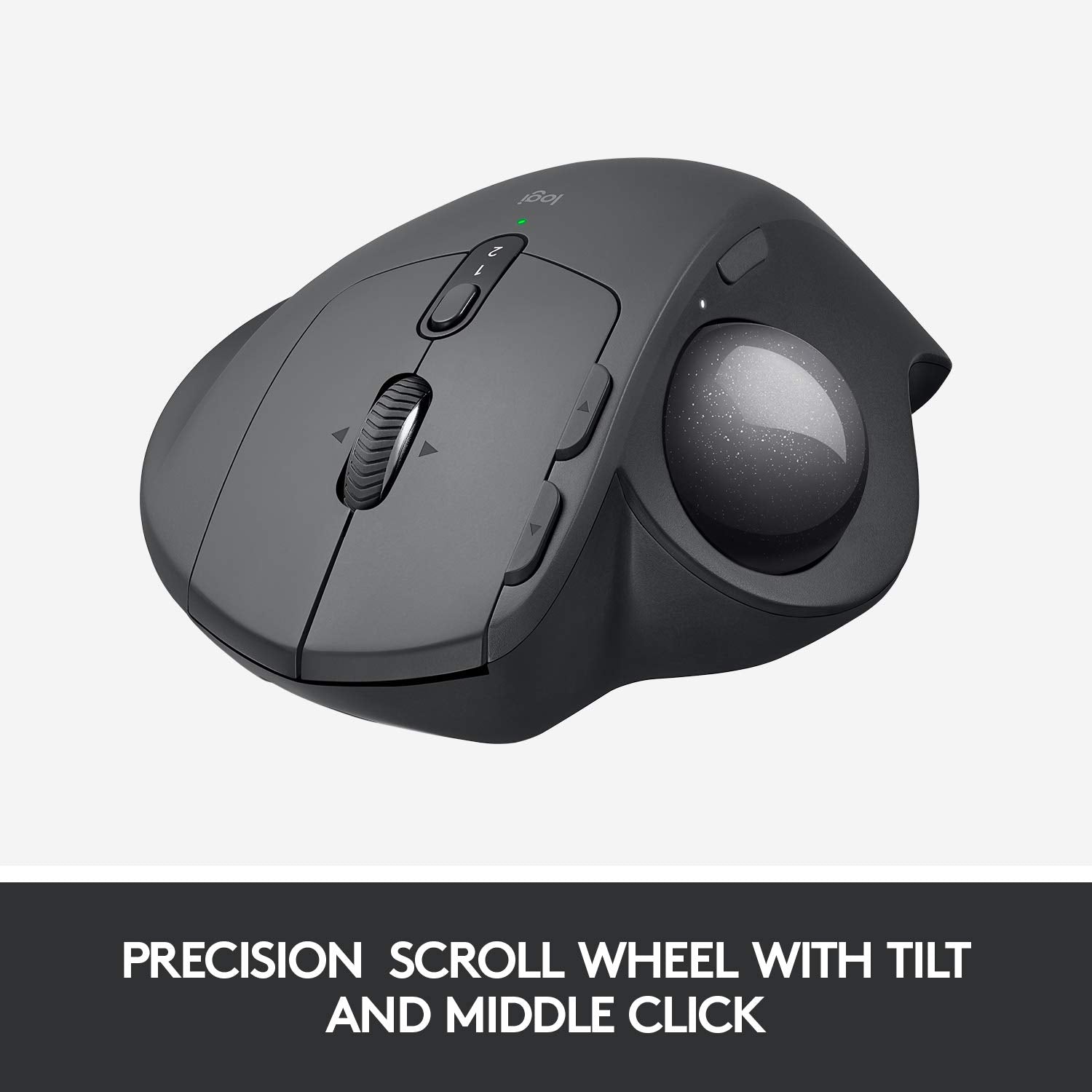 Logitech Mx Ergo Wireless Trackball Mouse, Ergonomic Design, Move Content Between 2 Windows And Apple Mac Computers (Bluetooth O