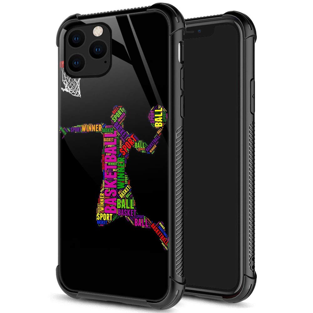 Zhegailian Case Compatible With Iphone 12,Slam Dunk Case For Iphone 12 Pro For Boys Men,Pattern Design Anti Scratch Organic Glas