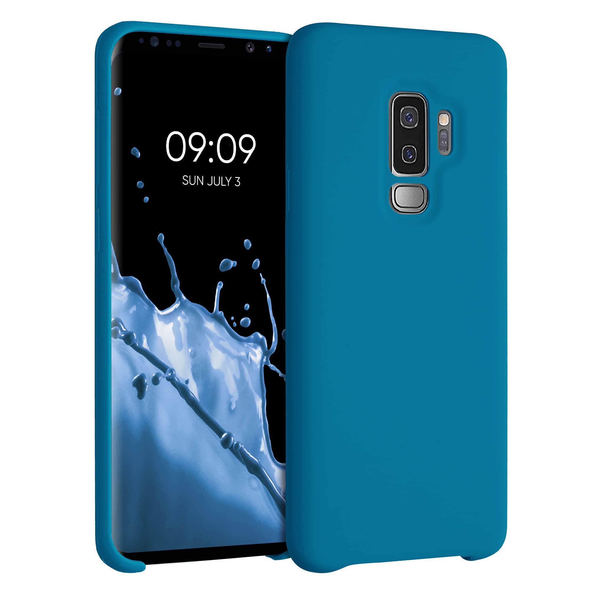 kwmobile Case Compatible with Samsung Galaxy S9 Plus Case - TPU Silicone Phone Cover with Soft Finish - Caribbean Blue