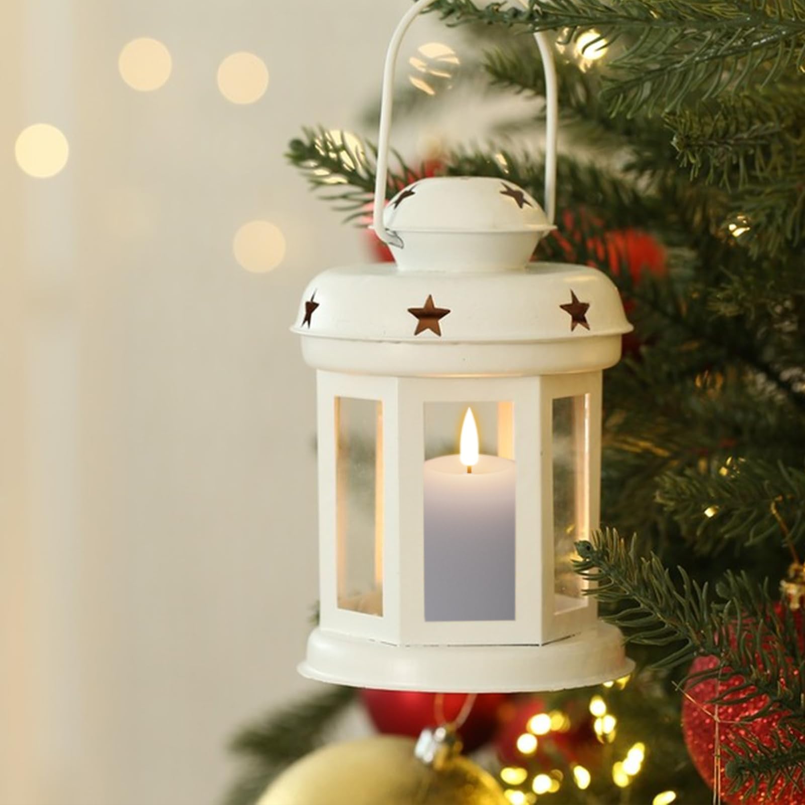 Genswin Flameless Pillar Candles Flickering With Remote Timer, Battery Operated Real Wax Led Votive 3D Wick Candles 6 Pack White