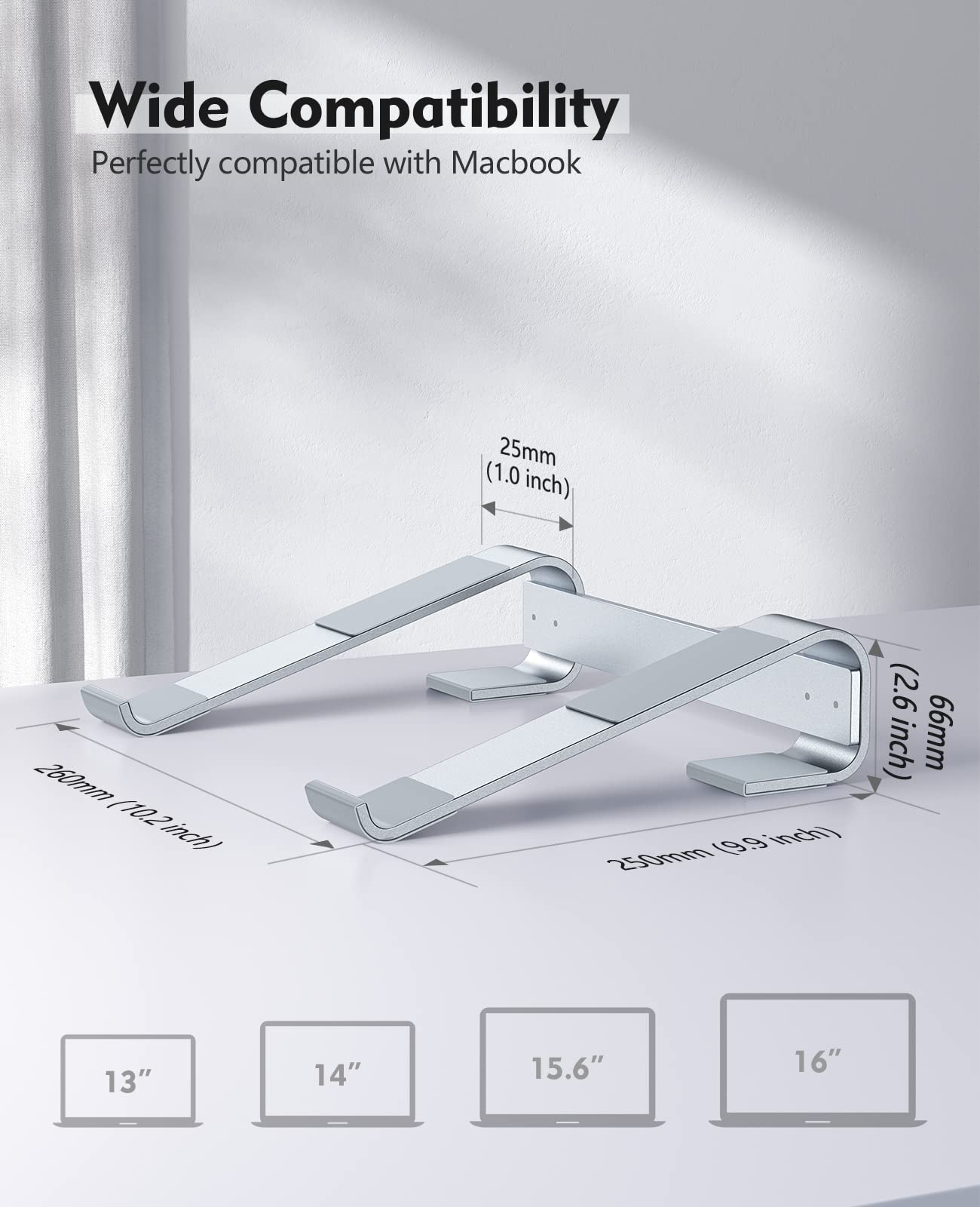 Laptop Stand For Desk,Aluminum Computer Stand For Cooling,Sturdy Stable Ergonomic Laptop Riser Compatible With Macbook Pro Stand