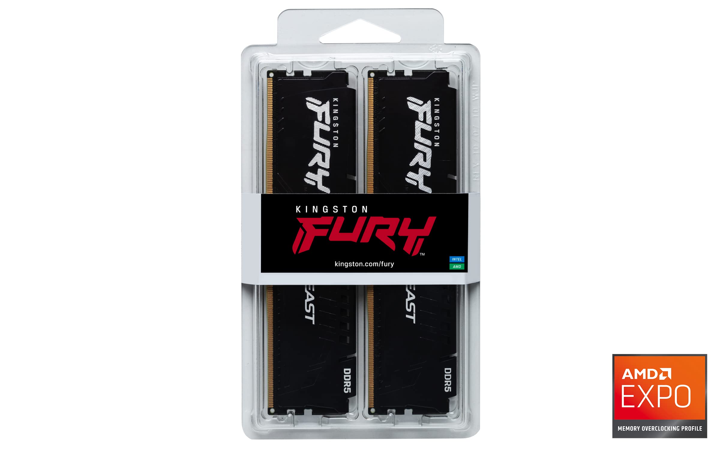 Kingston Fury Beast 32Gb (2X16Gb) 5200Mt/S Ddr5 Cl36 Desktop Memory Kit Of 2 | Amd Expo | Plug N Play | Kf552C36Bbek2-32