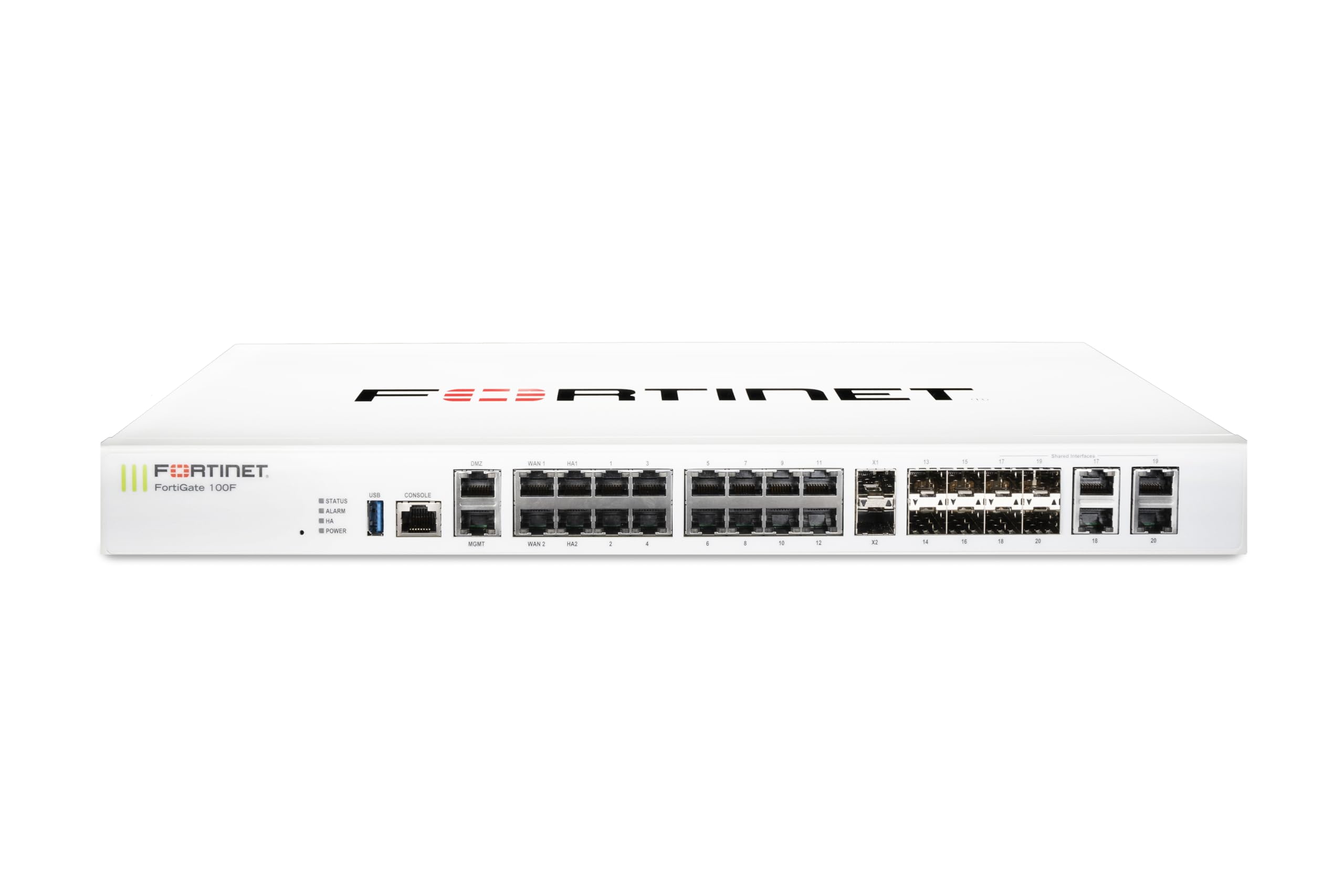 Fortigate 100F Firewall Appliance   22 Gigabit Ethernet Rj45 Ports, 4 Sfp & 2 10G Sfp+ Ports, Dual Power Supplies (Appliance Onl