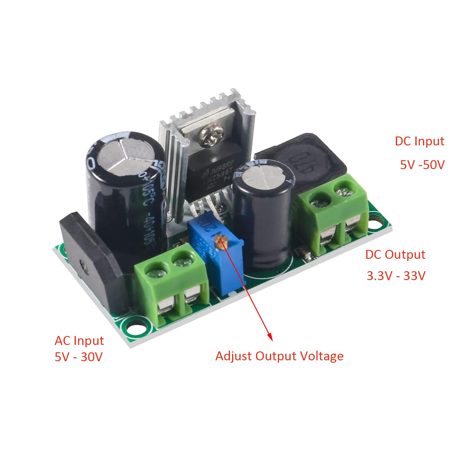 Diann 6Pcs Ac/Dc To Dc Step Down Buck Converter Voltage Regulator Power Supply Board 2A Lm2596Hv Converter Module
