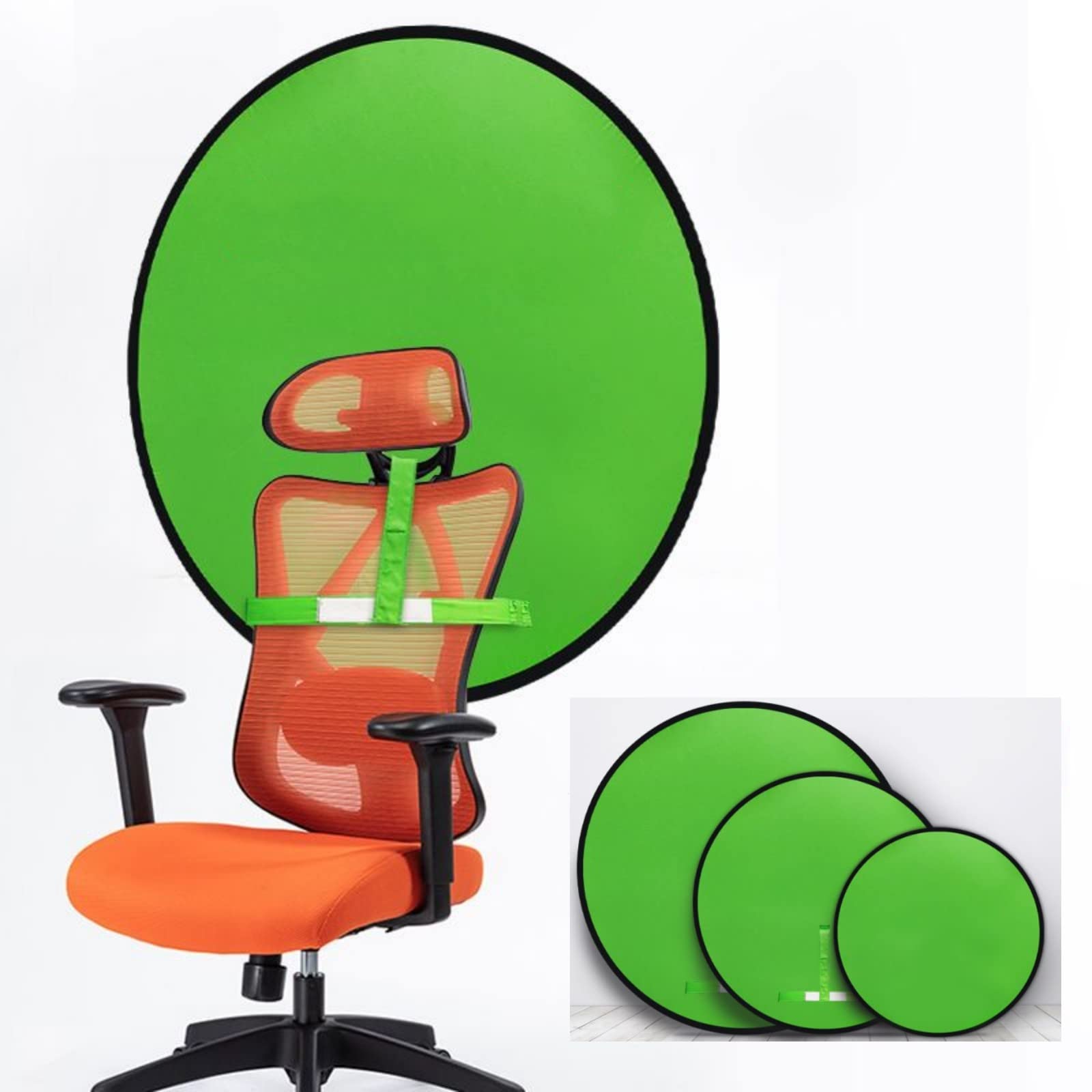 Portable Green Screen Backdrop, Collapsible Webcam Background, Green Screen Chroma Key For Video Chats, Zoom, Online Video Meeti