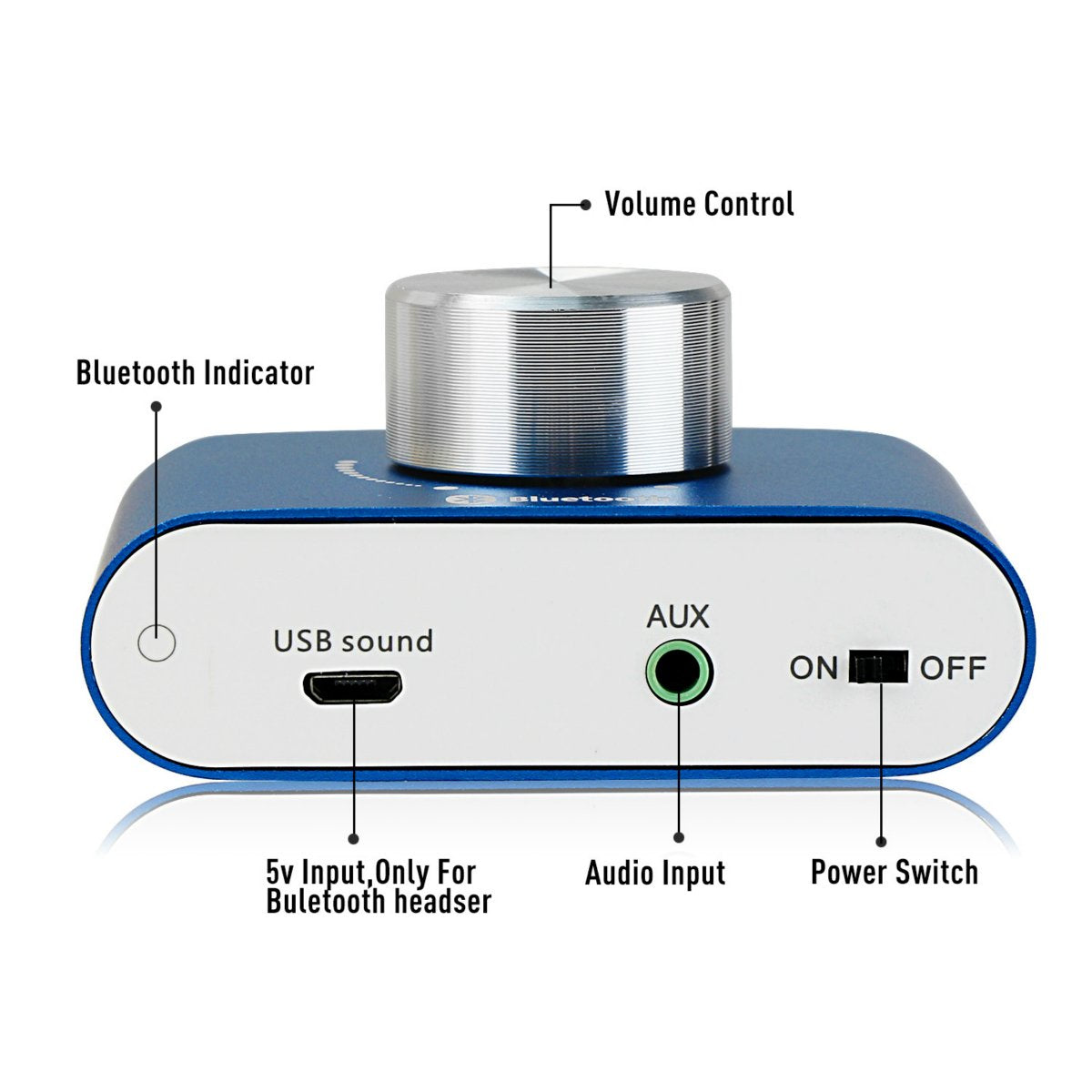Facmogu F900S Mini Bluetooth 5.0 Digital Amplifier, 2 Channel 80W+80W Hifi Stereo Audio Amp, Usb Sound Card Stereo Audio Amp Receiver With Aux/Usb/Bluetooth Input (No Power Supply)