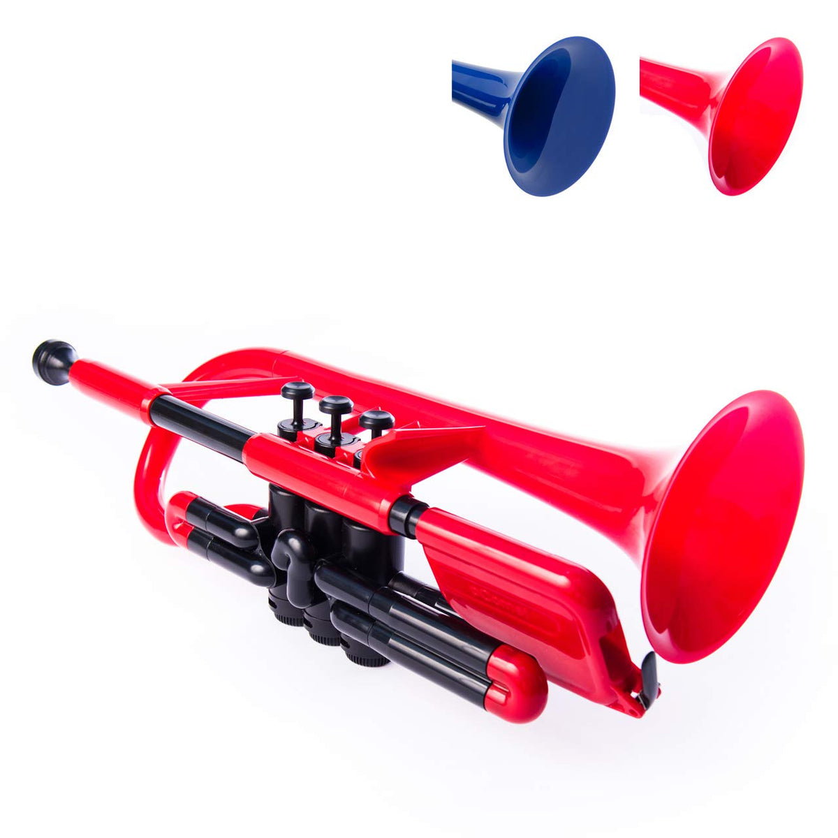 Pinstrument Pcornet Plastic Cornet - Mouthpieces And Carrying Bag - Lightweight, Versatile, Comfortable Ergonomic Grip - Bb Auth