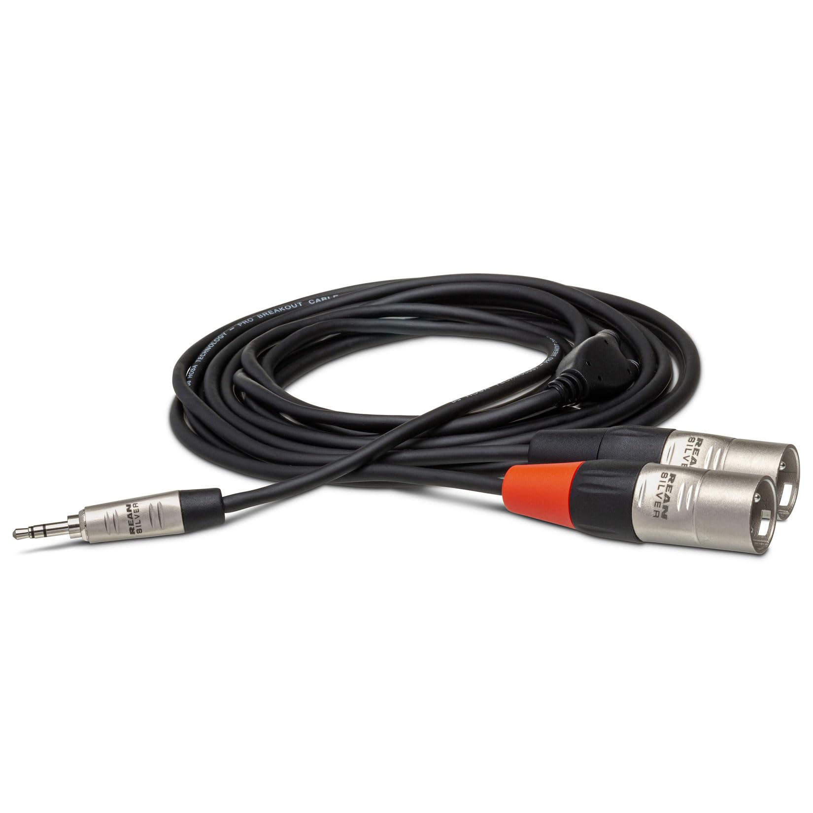 Hosa HMX-003Y Pro Stereo Breakout Cable - 3.5mm TRS Male to Dual XLR Male - 3 foot