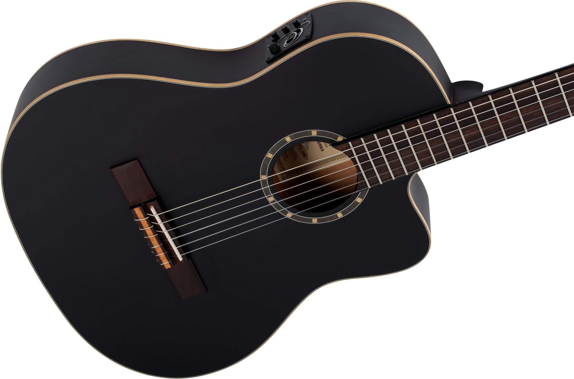Ortega Guitars Family Series 6 String Acoustic-Electric Guitar, Right (Rce125Sn-Sbk)