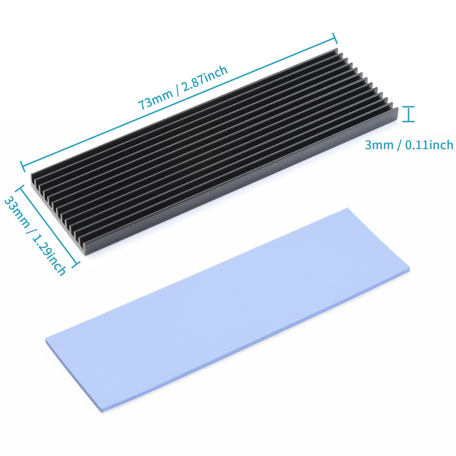 Eluteng M.2 Ssd Heatsink 4Pcs 2280 Ssd Heat Sink With Nvme Ssd Thermal Pad Nvme Heat Sink With 8 Black Rubber Straps For Pc/Ps5