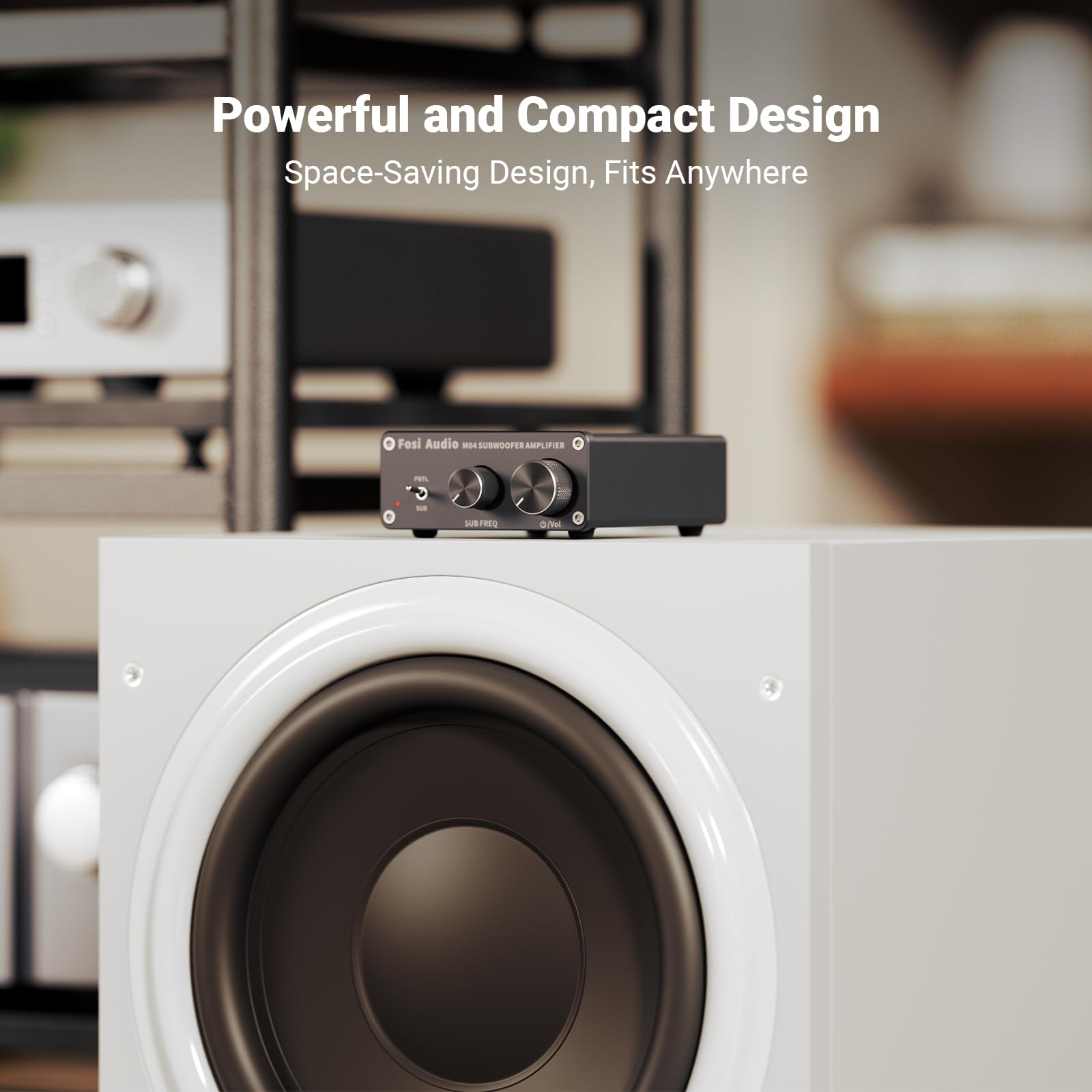 Fosi Audio M04 Subwoofer Amplifier For Home Theater Mono Channel Digital Class D Integrated Power Amp For Passive Speakers Subwo