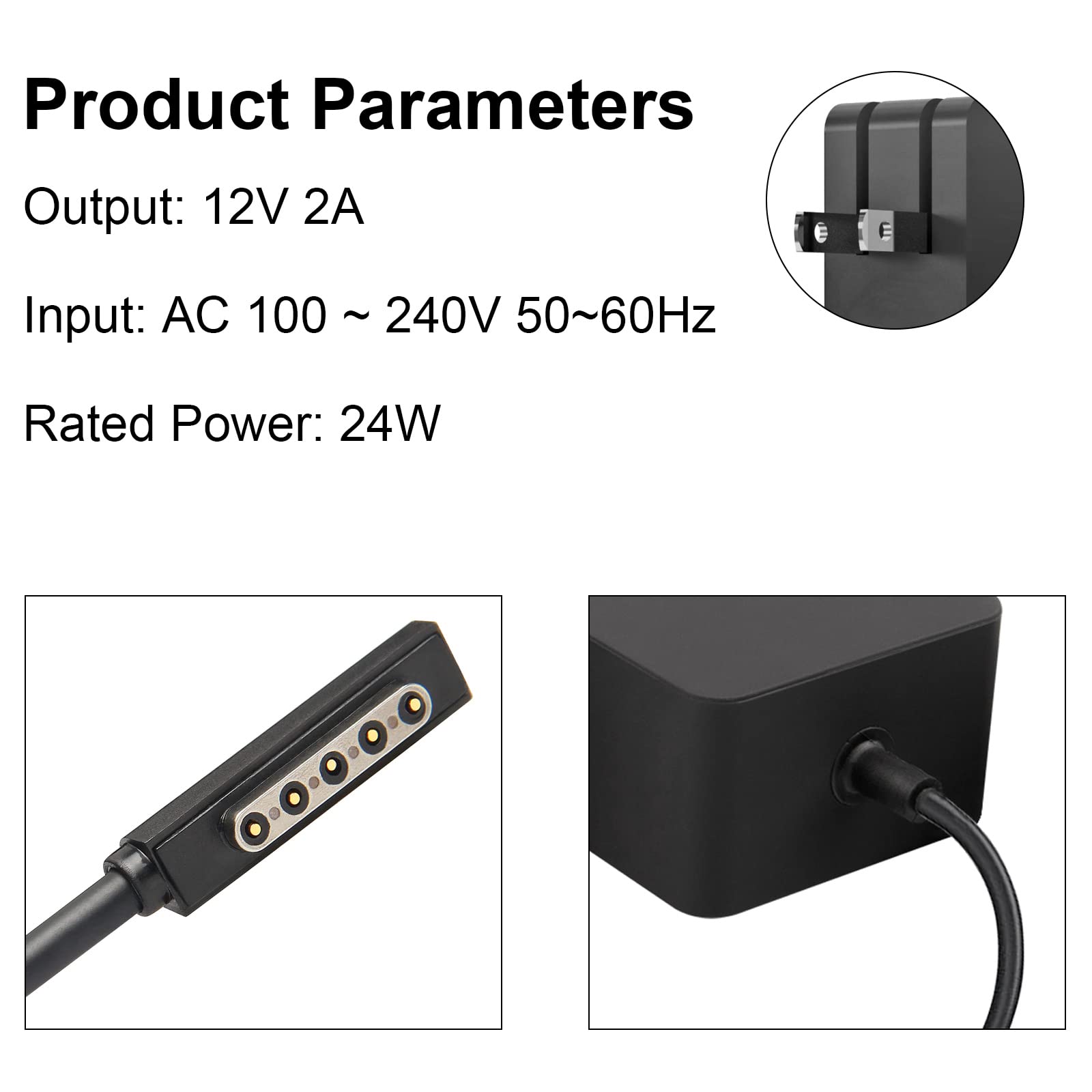 24W 12V 2A Ac Adapter For Microsoft Surface Rt Surface Pro 1 And Surface 2 1512 1513 1516 1572 Charger