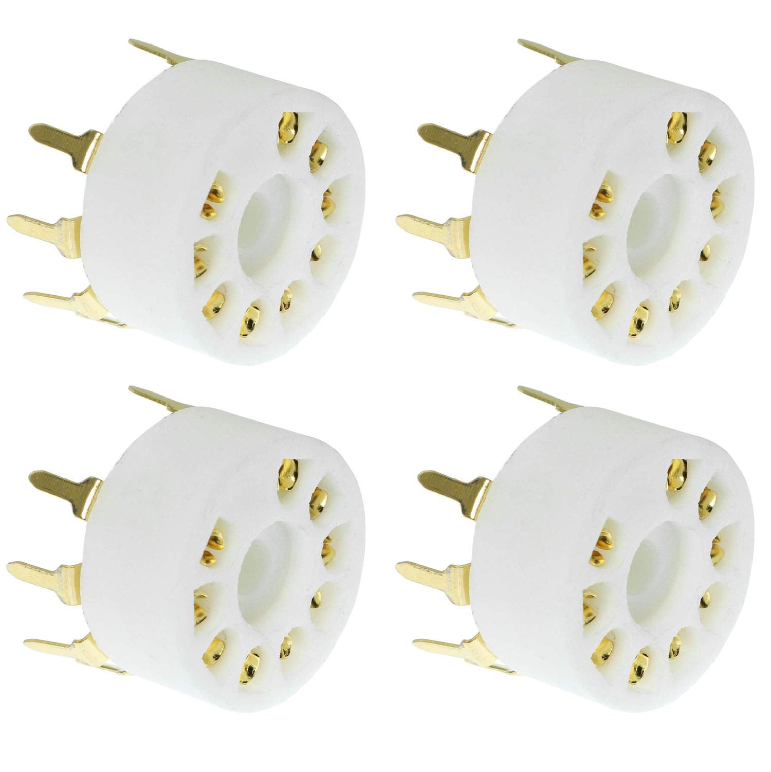 Sqxbk 4Pcs B9A Ceramic 9 Pin Gold Pcb Tube Socket For 12Ax7/Ecc83/6922/6N11