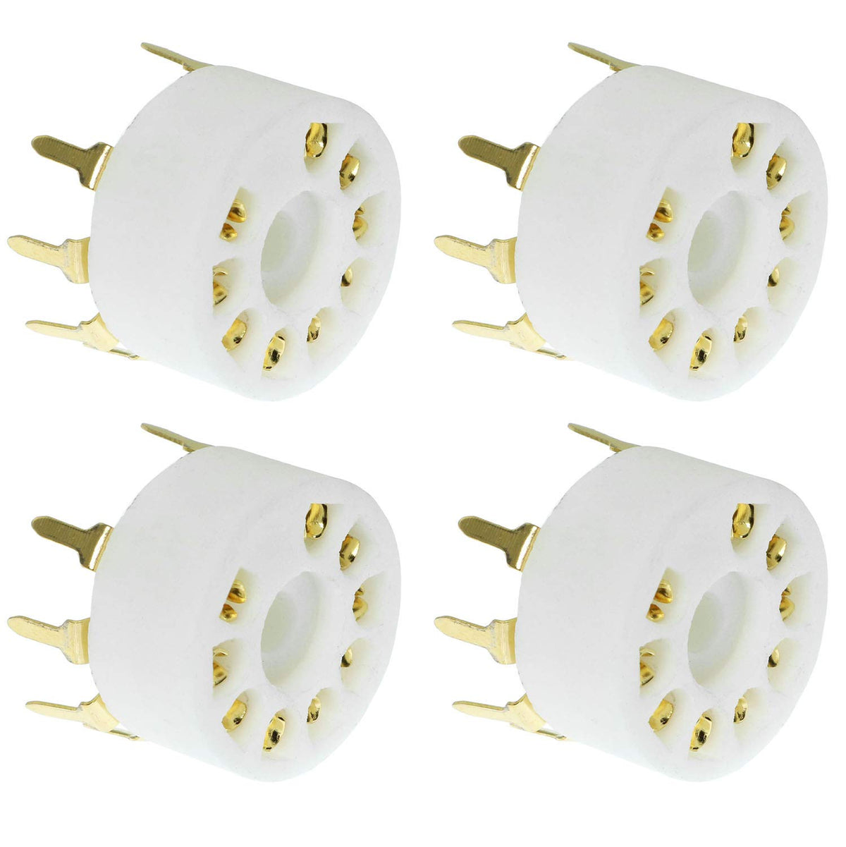 Sqxbk 4Pcs B9A Ceramic 9 Pin Gold Pcb Tube Socket For 12Ax7/Ecc83/6922/6N11