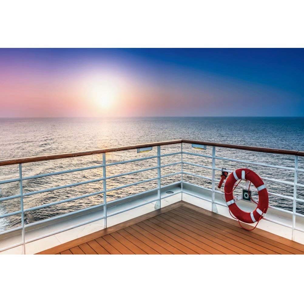Dashan 6X4Ft Vinyl Ocean Cruise Ship Backdrop Summer Sea Cruise Nautical Birthday Baby Shower Party Travel Cruise Theme Photogra