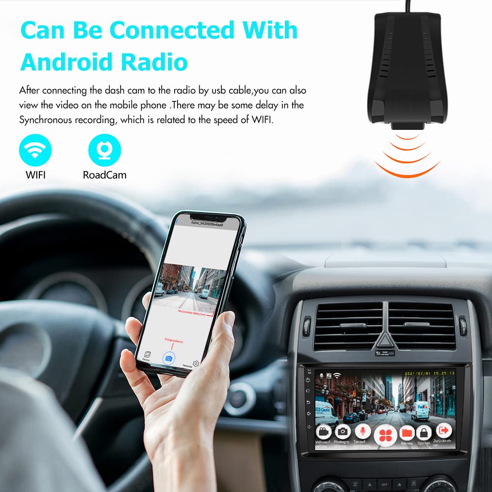 Dash Cam For Cars 1080P Fhd Dash Camera,Car Front Camera For Android Radio, G Sensor, Wdr, Parking Monitor, Loop Recording, Moti