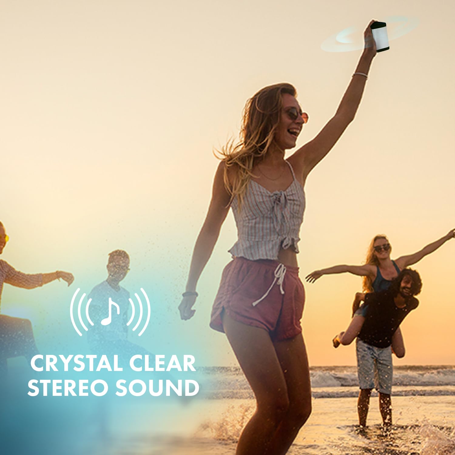 Oontz Angle 3 Bluetooth Speaker, Up To 100 Ft Wireless Range, Portable Speaker For Iphone, Android Phones, Louder Volume, Crystal Clear Sound, Rich Bass, Ipx5 Portable Bluetooth Speaker, White