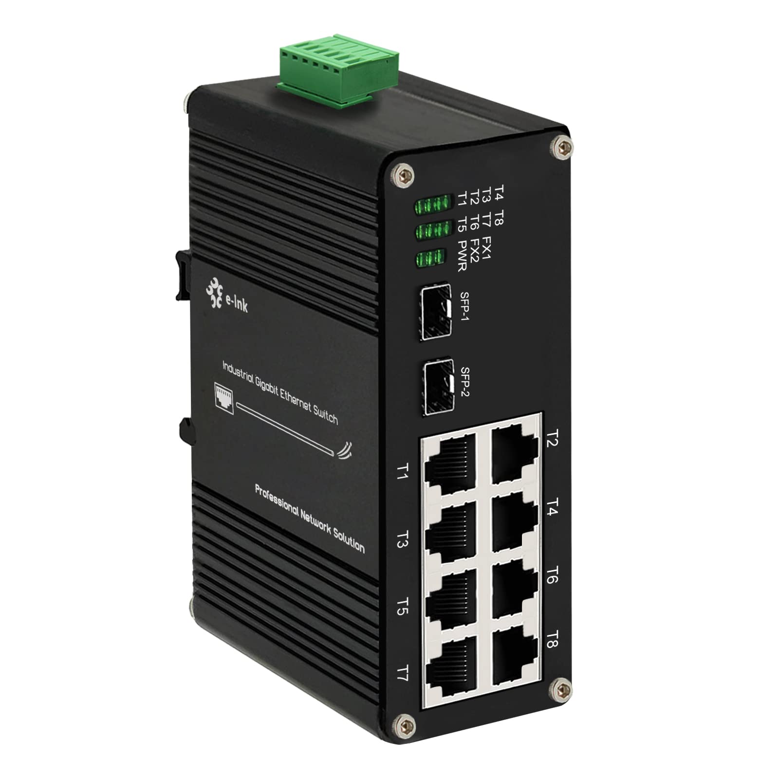 Industrial 8 Port Gigabit Ethernet Switch Din Rail/Wall Mount 8 Port Rj45 10/100/1000Mbps Unmanaged Din Rail Switch Hardened 10