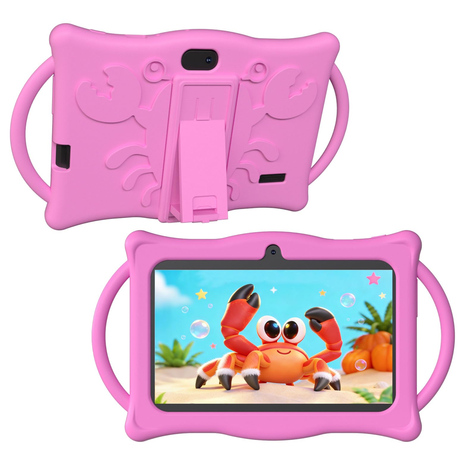 Android Kids Tablet 7 inch Tablets for Kids, 4GB RAM 32GB ROM Quad Core Toddler Tablet with Shockproof Case, Parental Control, W