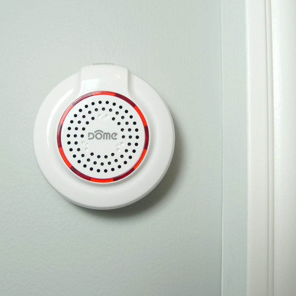 Dome by Elexa Wireless Z-Wave Battery-Powered Home Security Siren & Chime, White, Smart Home Automation System